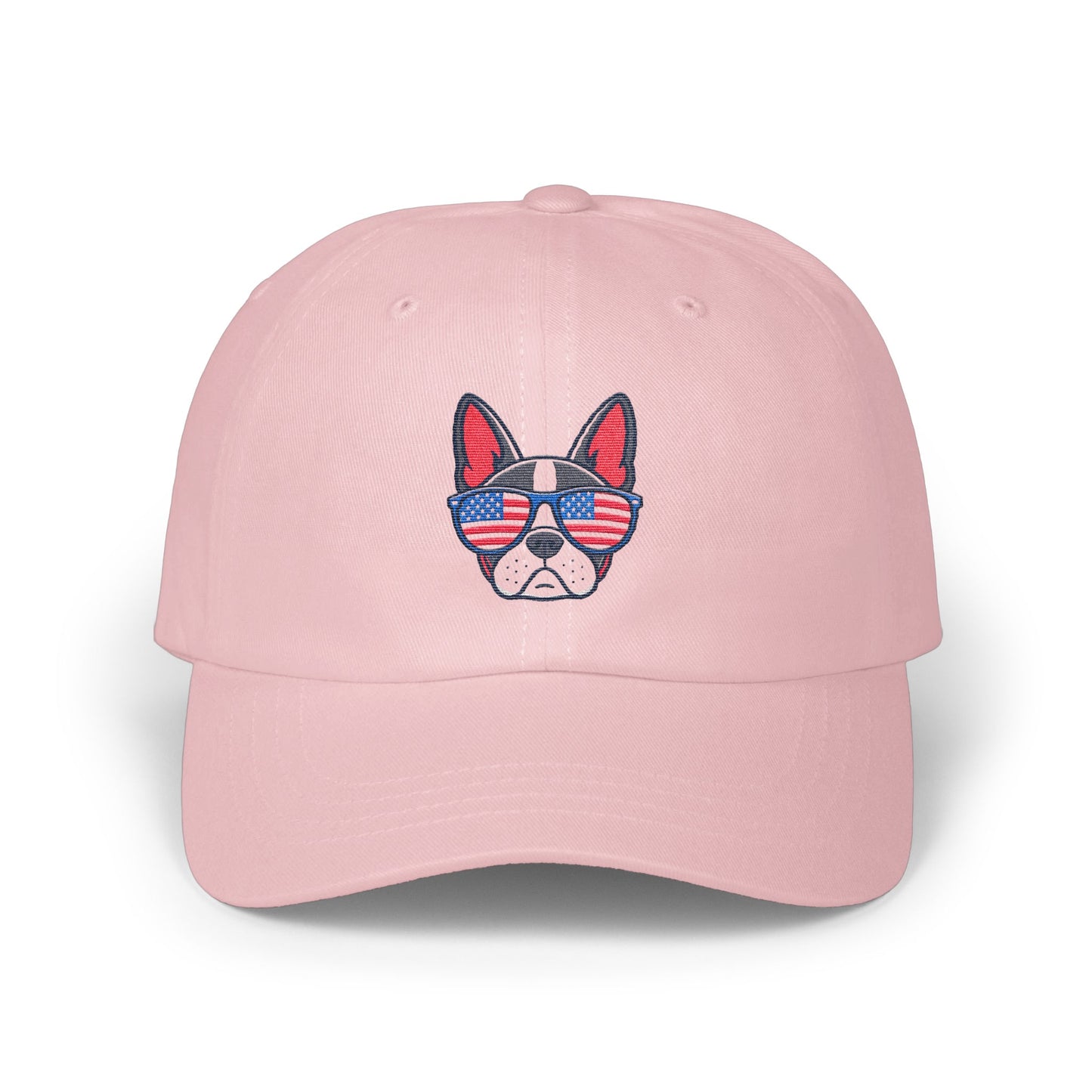 American Flag Dog Wearing Sunglasses Embroidered Hat product type