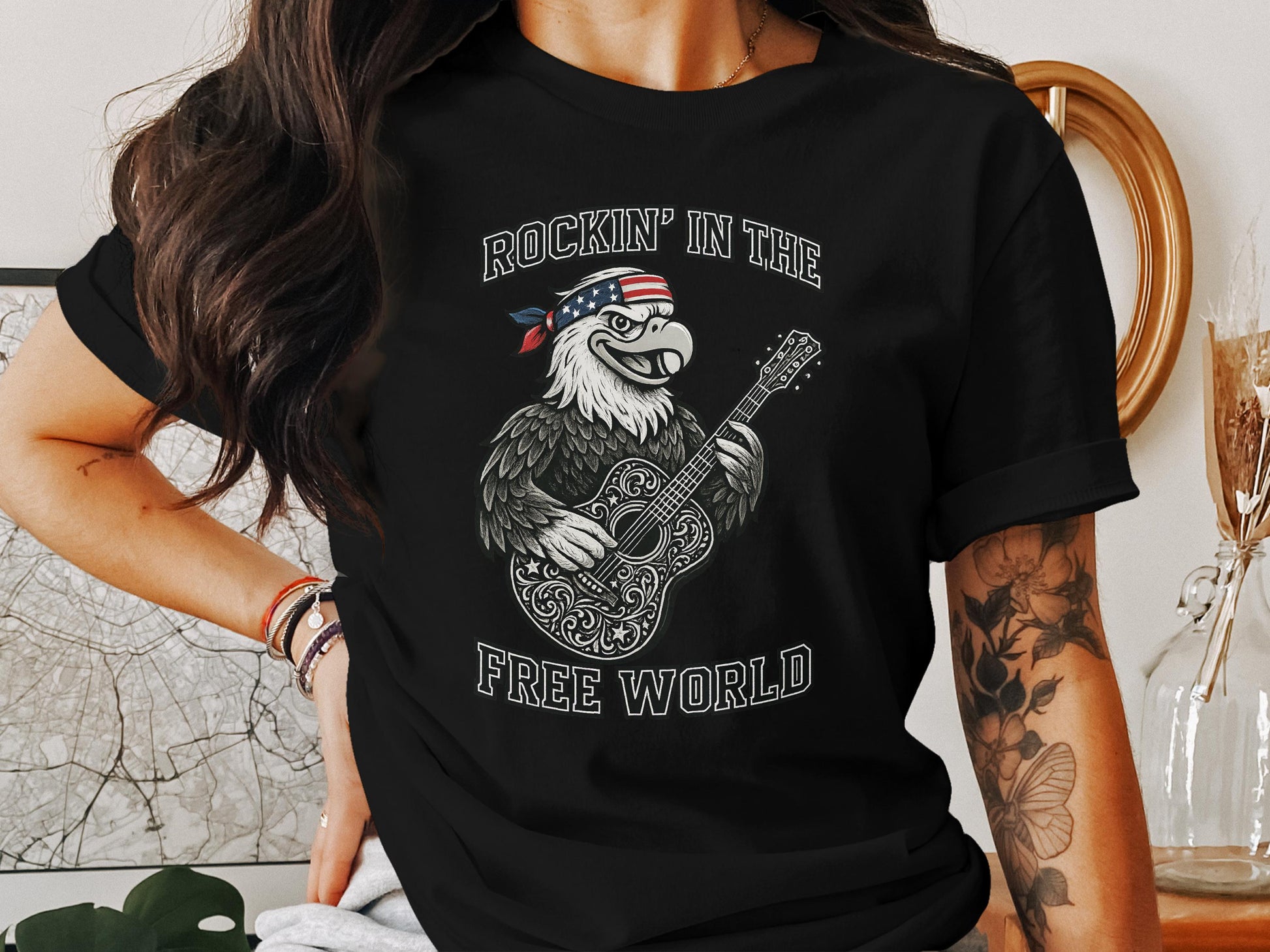 Rockin' in the Free World Patriotic Eagle Graphic product