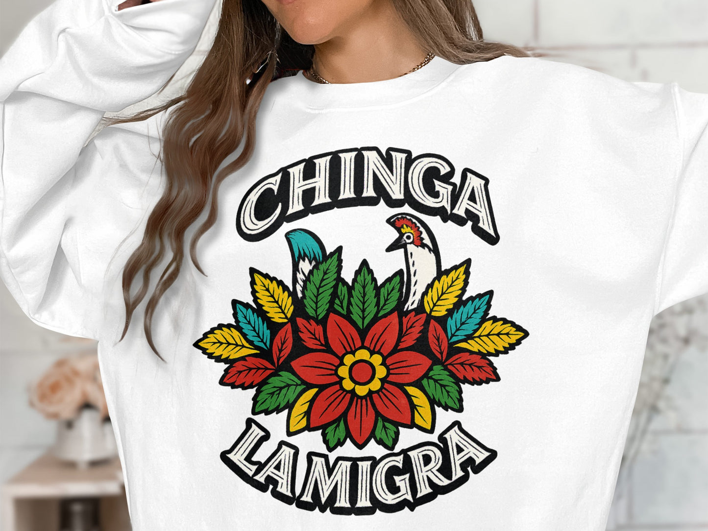 Chinga Lamigra Floral Design Graphic Sweatshirt product