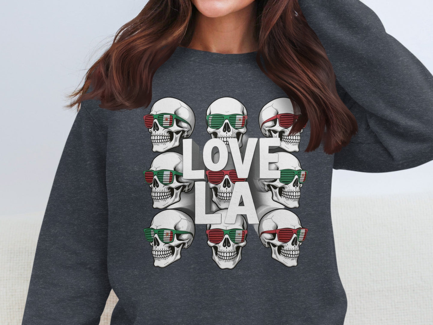 Love LA Skulls with Sunglasses Graphic Shirt product type