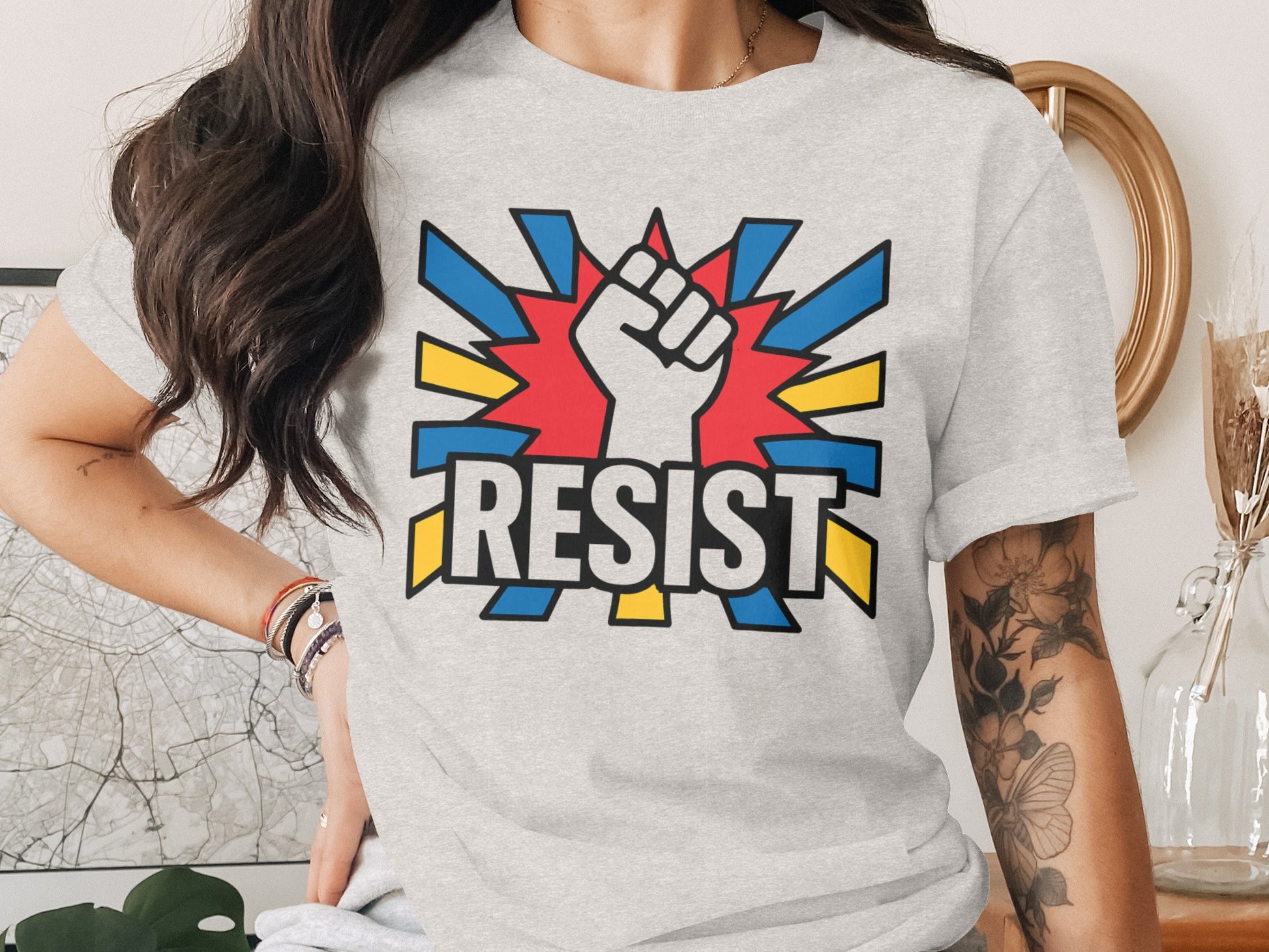 Resist Graphic Tee With Colorful Design product