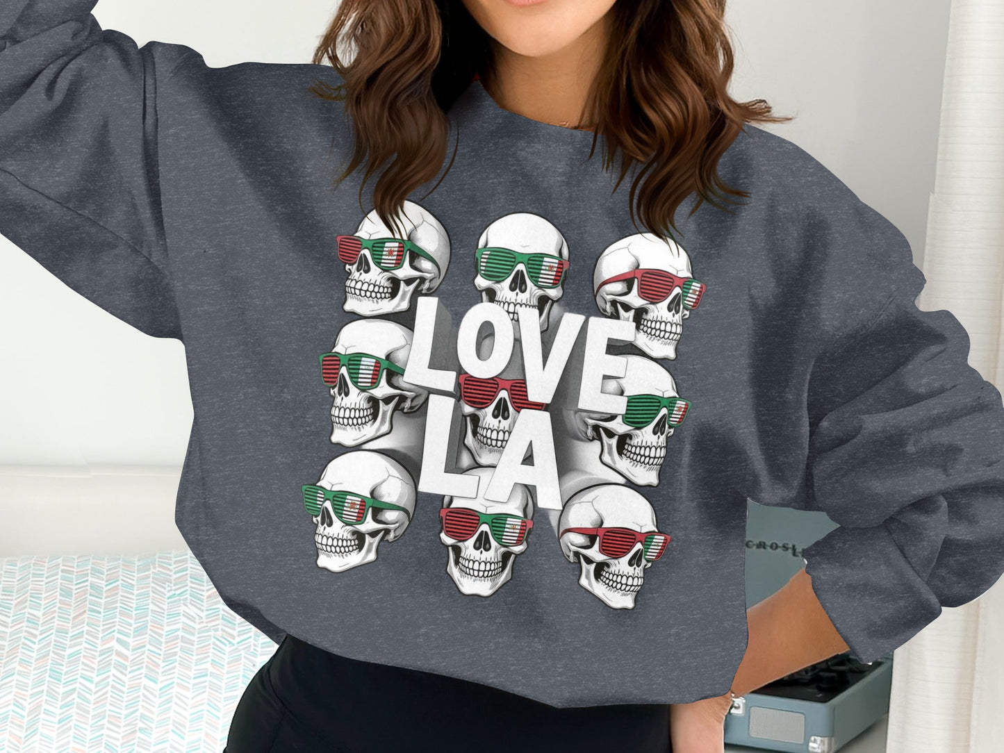 Love LA Skull Graphic Oversized Sweatshirt product