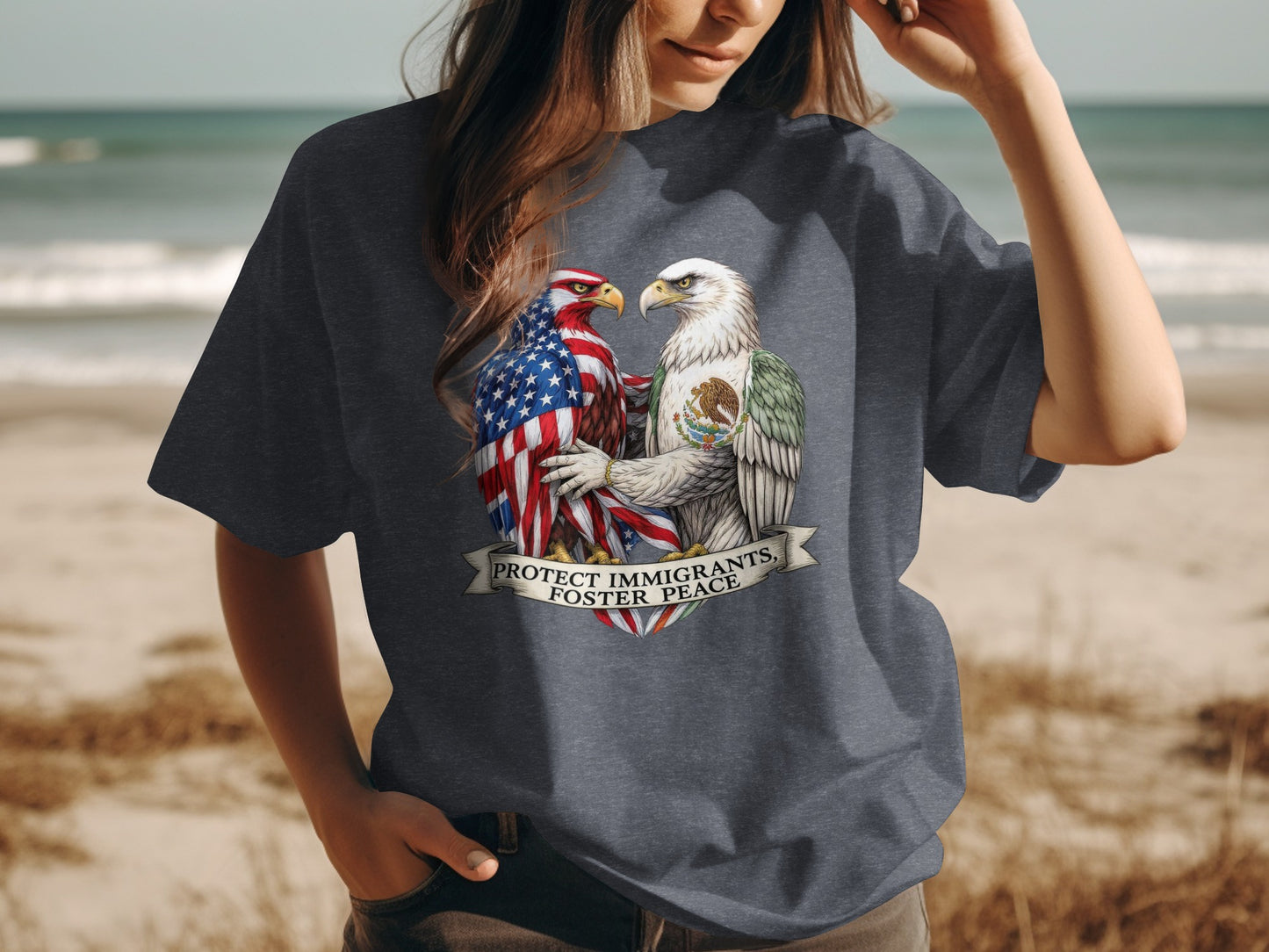 Protect Immigrants Foster Peace Graphic T-shirt product type