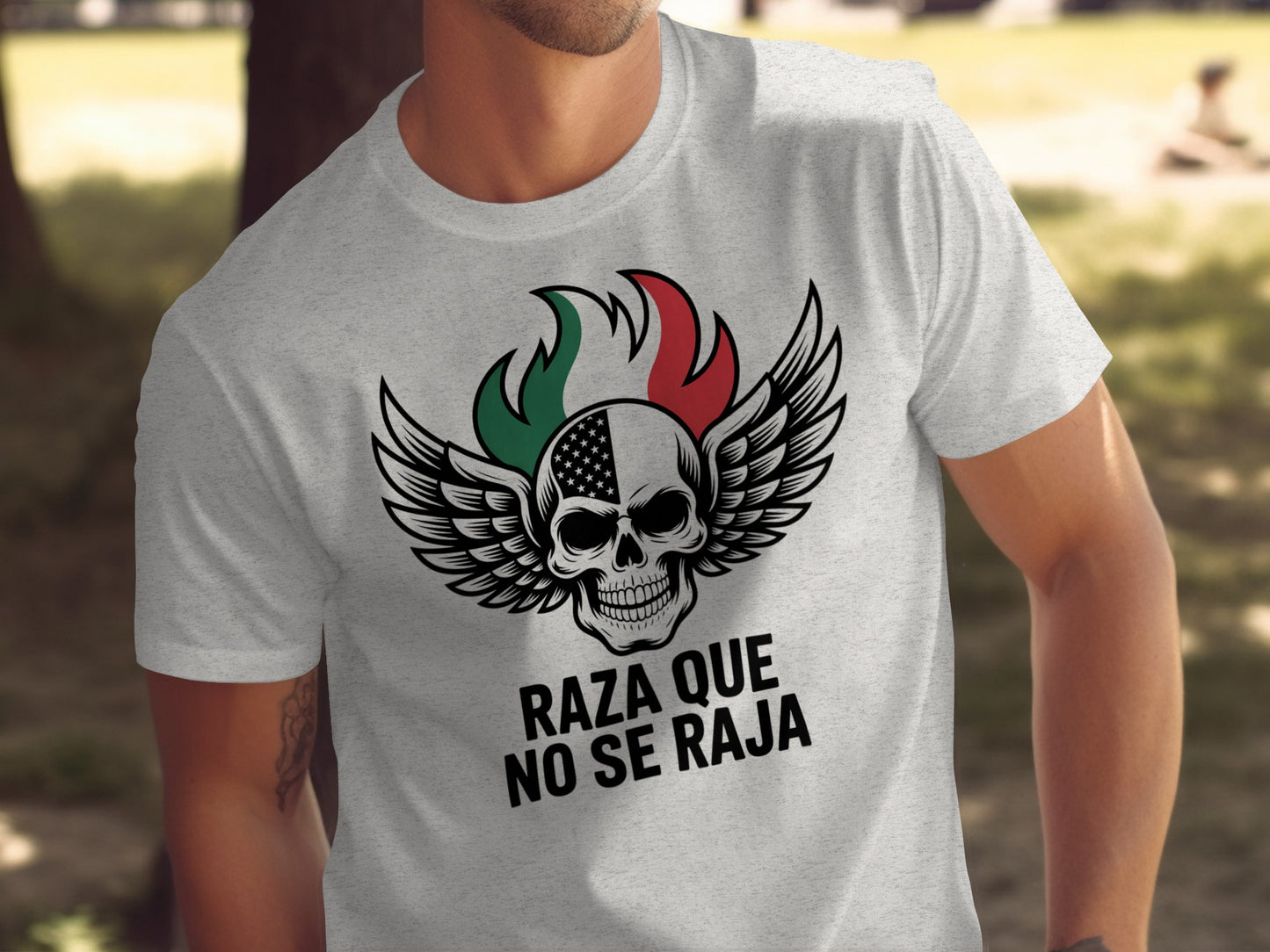 Raza Que No Se Raja Skull Wing Graphic T-Shirt product type