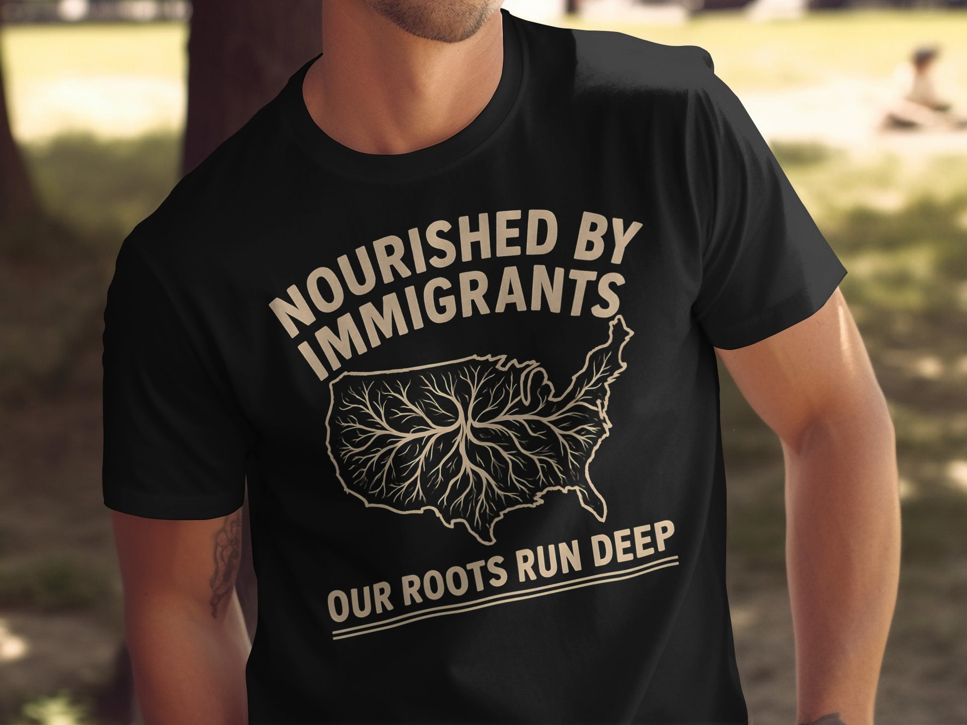 Nourished by Immigrants Our Roots Run Deep shirt product