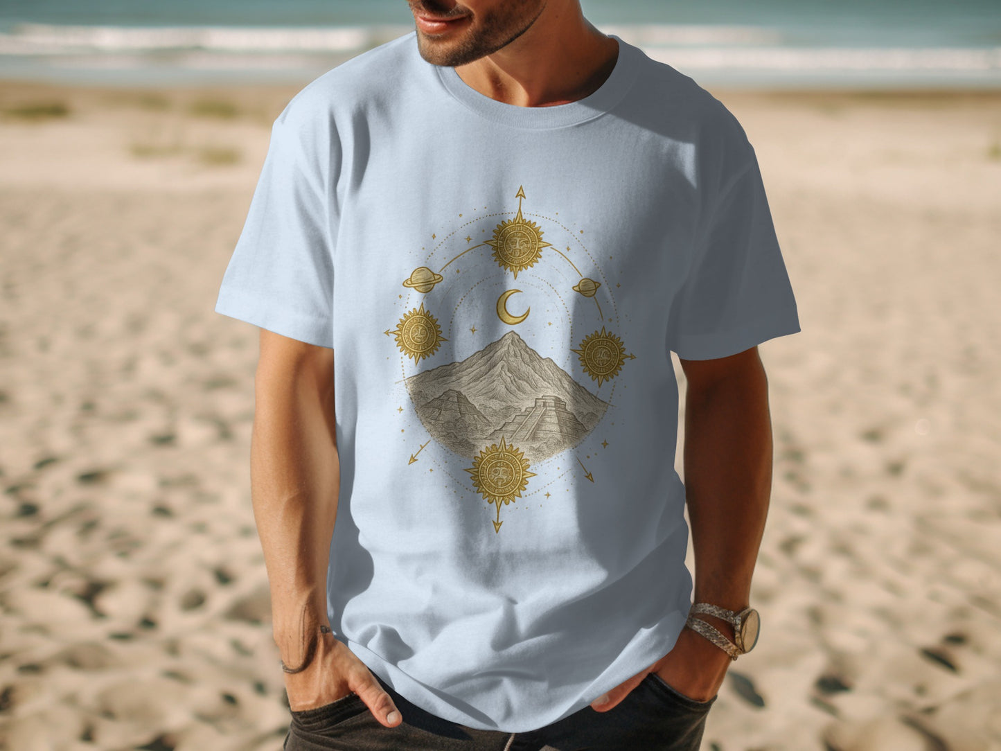Vintage Mountain and Celestial Graphic Tee product