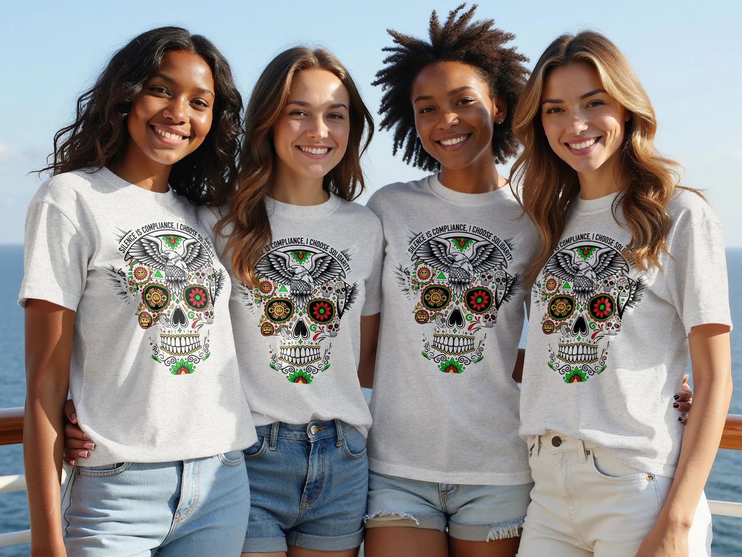 Colorful Sugar Skull Women's Graphic Tee product type