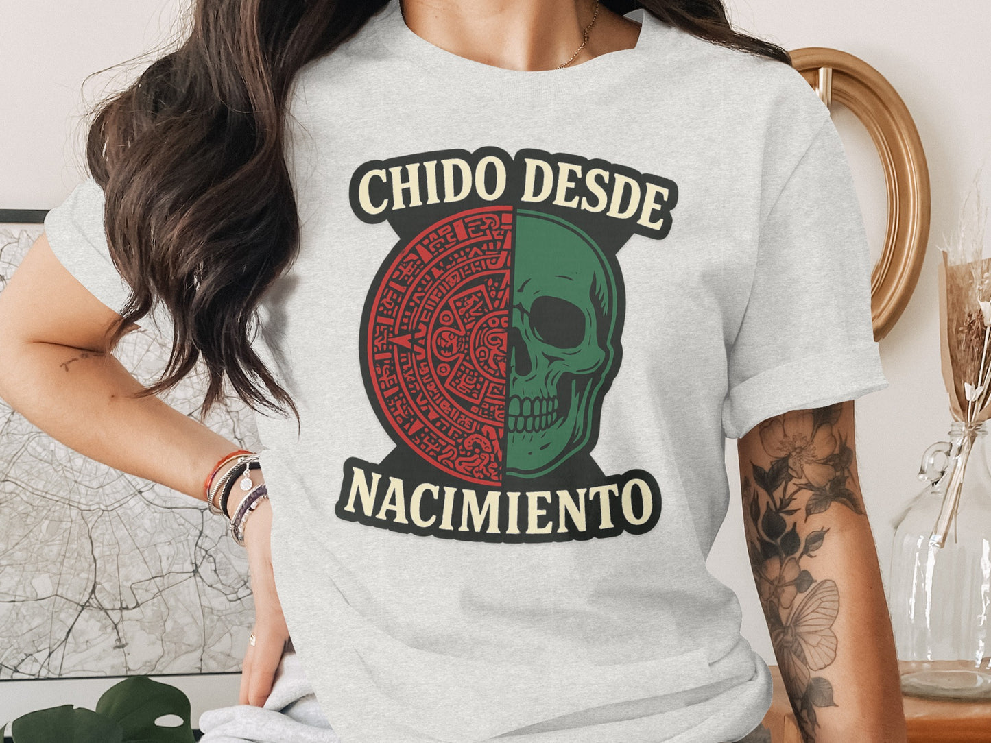 Chido Desde Nacimiento Skull Aztec Design Shirt product