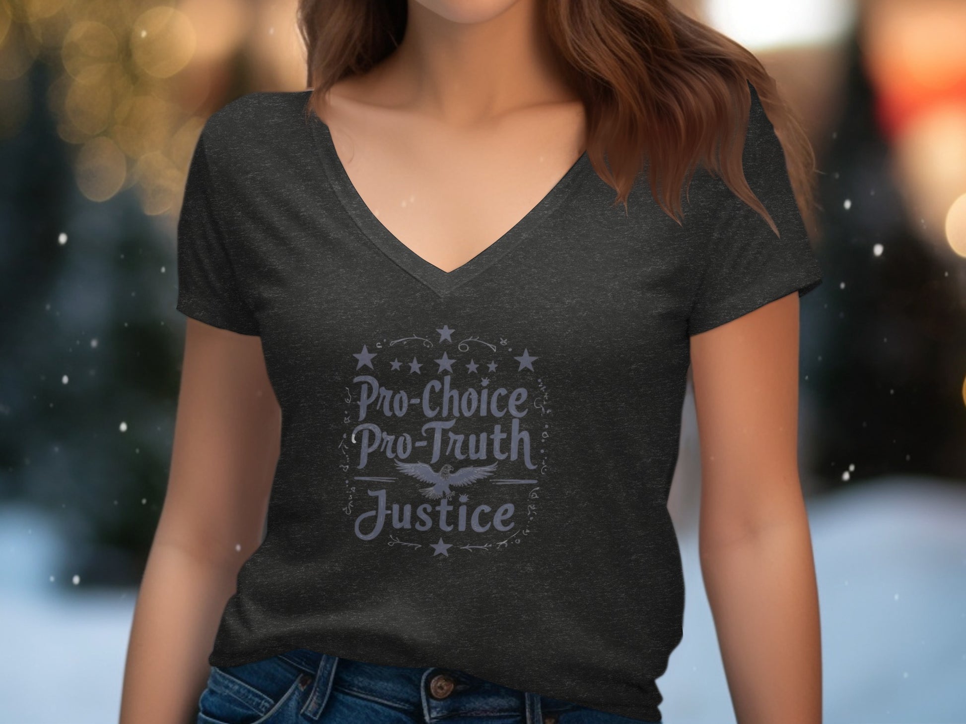 Pro Choice Pro Truth Justice Graphic V Neck T Shirt product