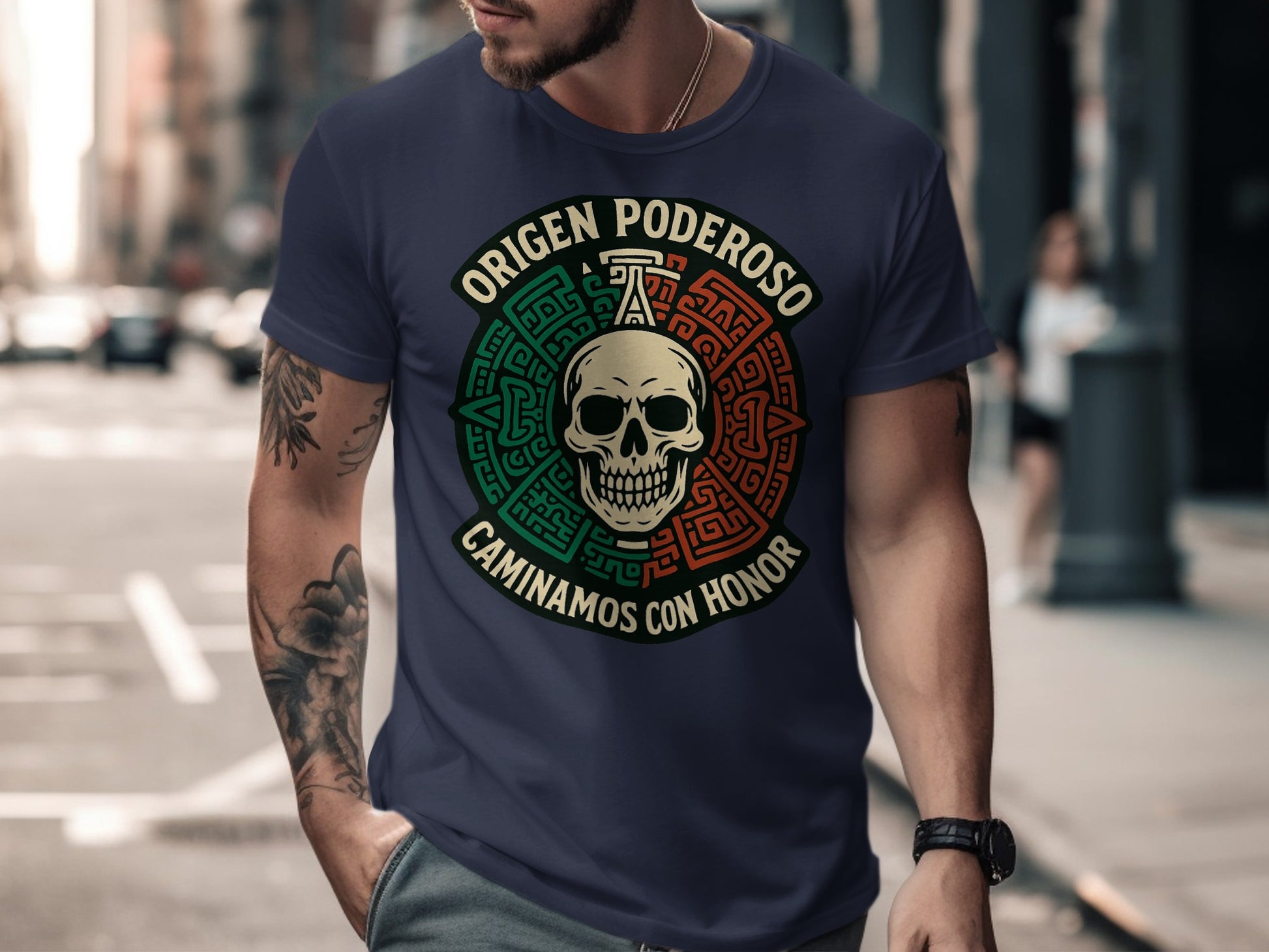 Origen Poderoso Caminamos Con Honor Skull T-Shirt product