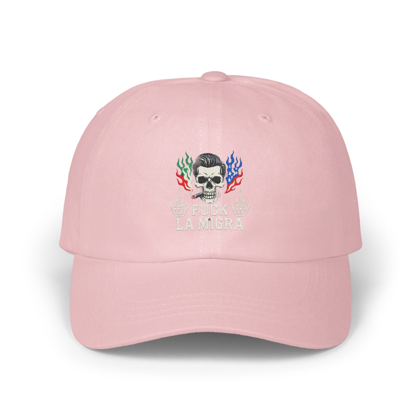 Unique Skull Design Pink La Migra Hat product