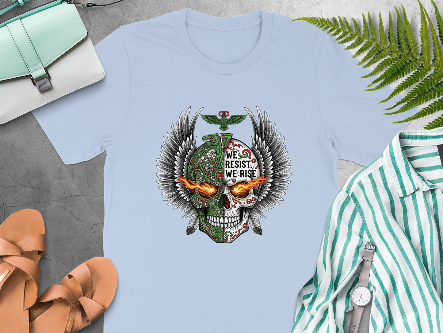 We Resist We Rise Skull Design Printed T-Shirt Product Type