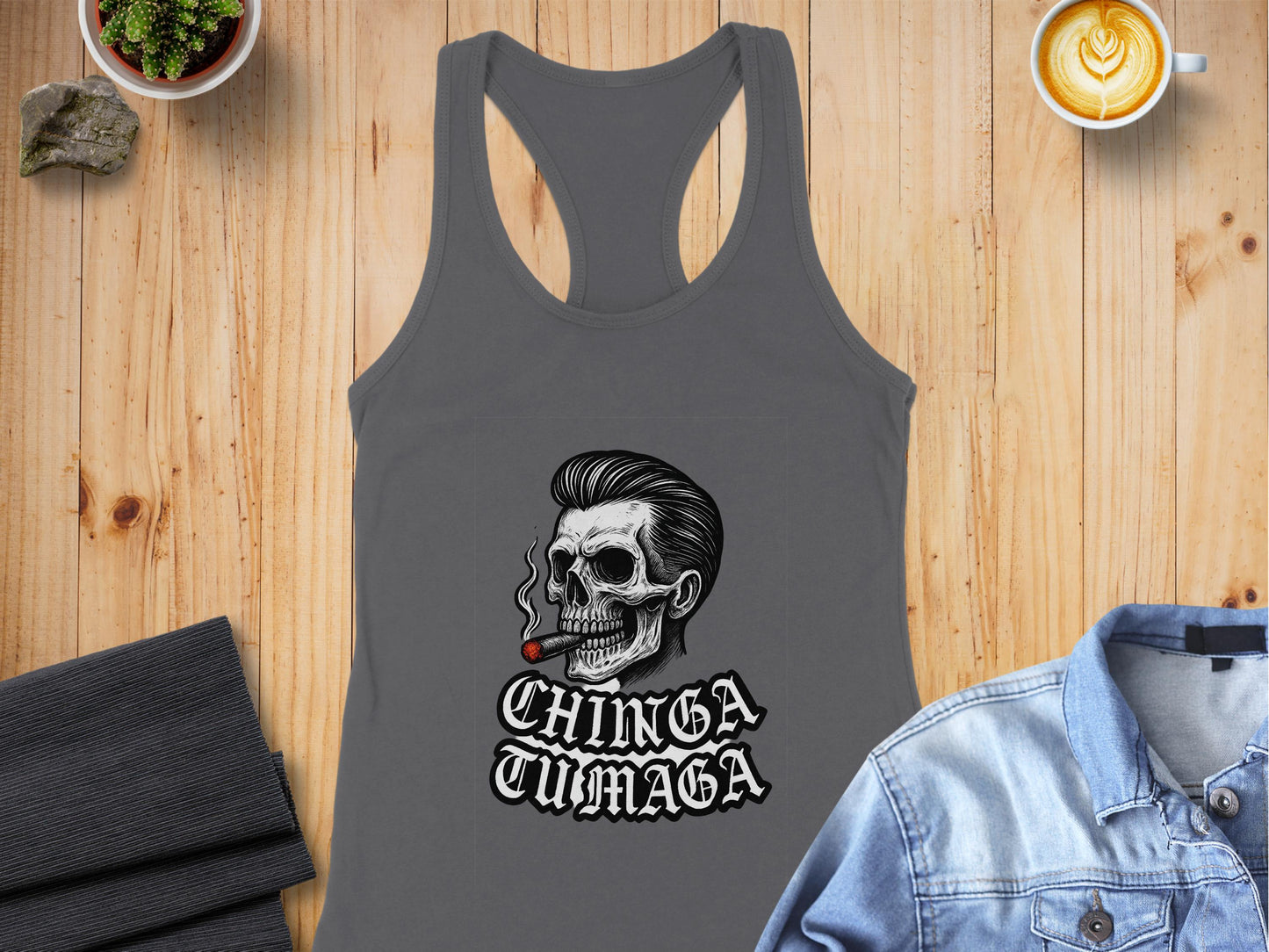 Gothic Skull with Cigar Design Tank Top product