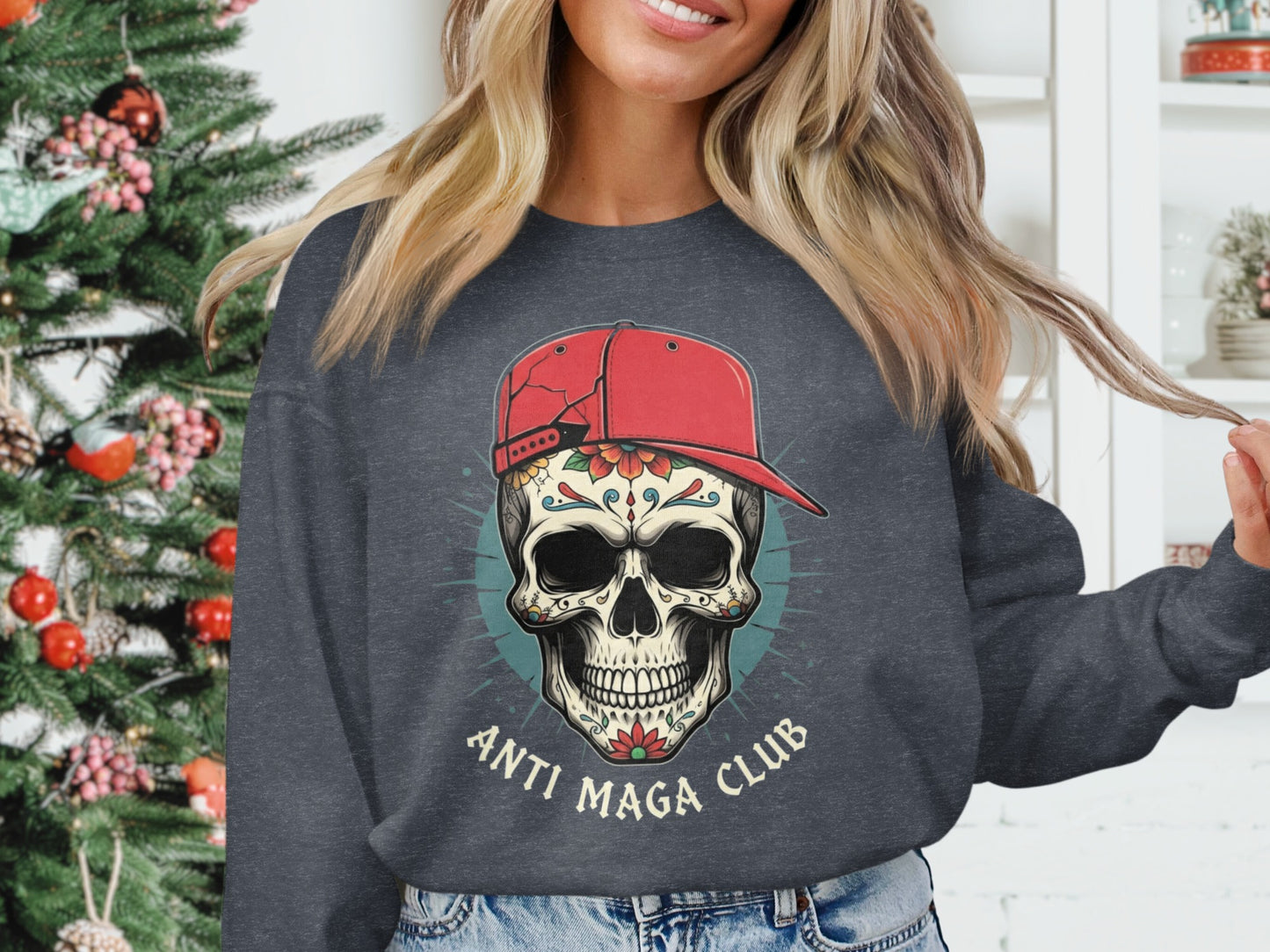 Anti Maga Club Skull Graphic Sweatshirt product