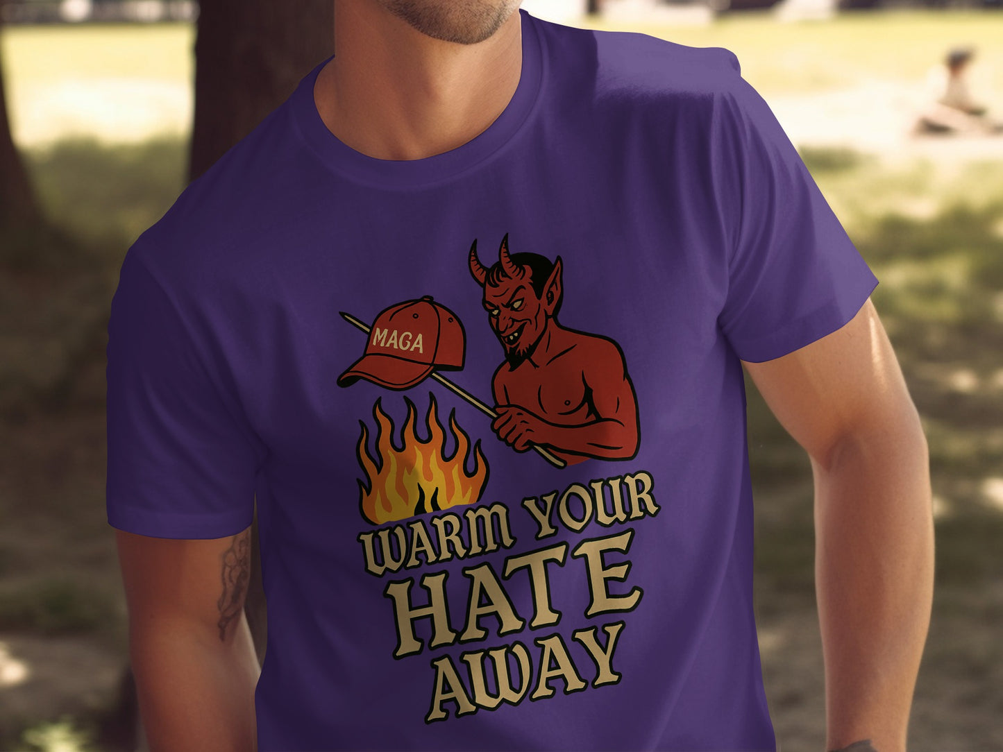 Warm Your Hate Away MAGA Devil Graphic T-shirt product