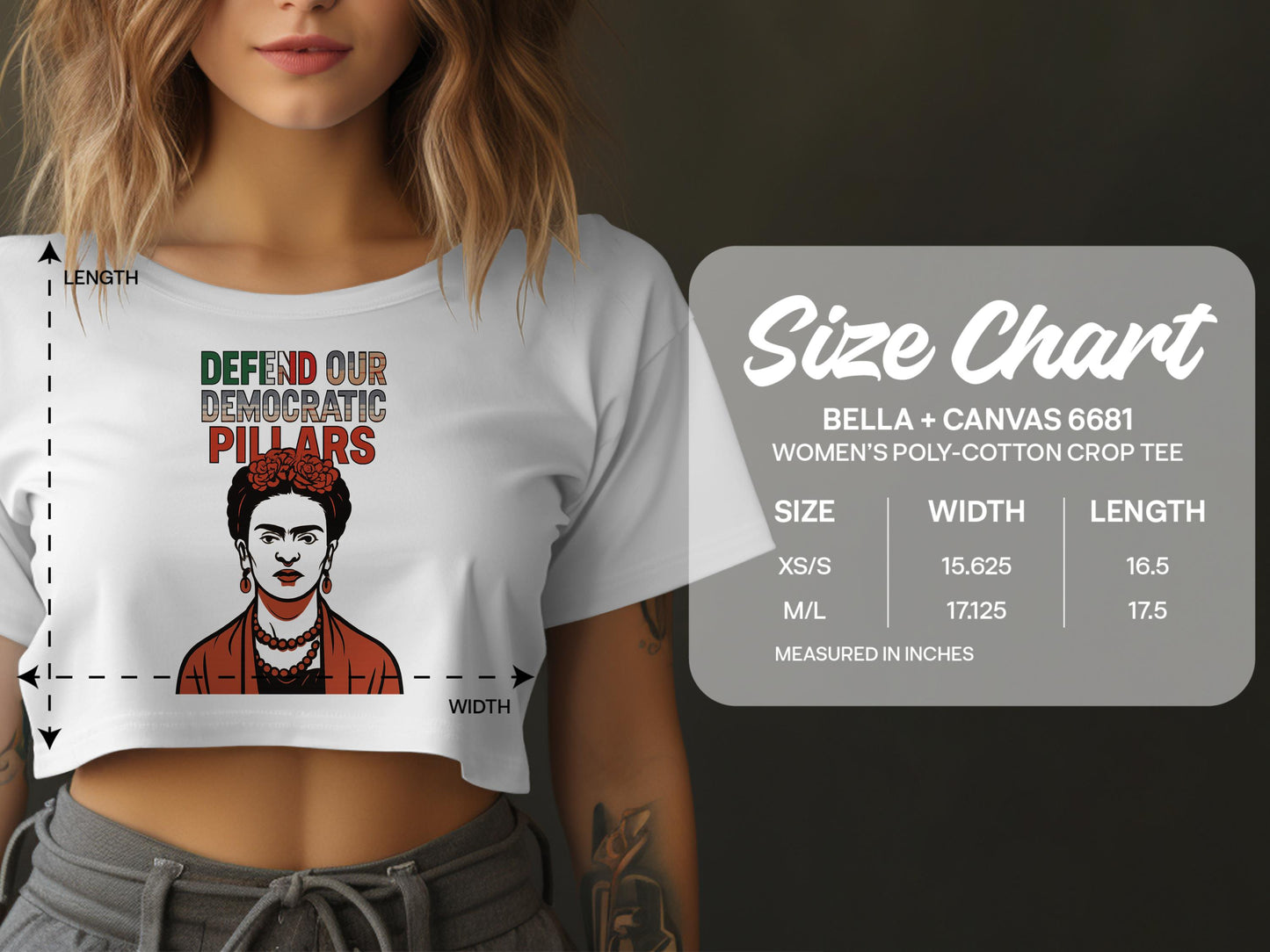 Defend Our Democratic Pillars Graphic Crop Tee product