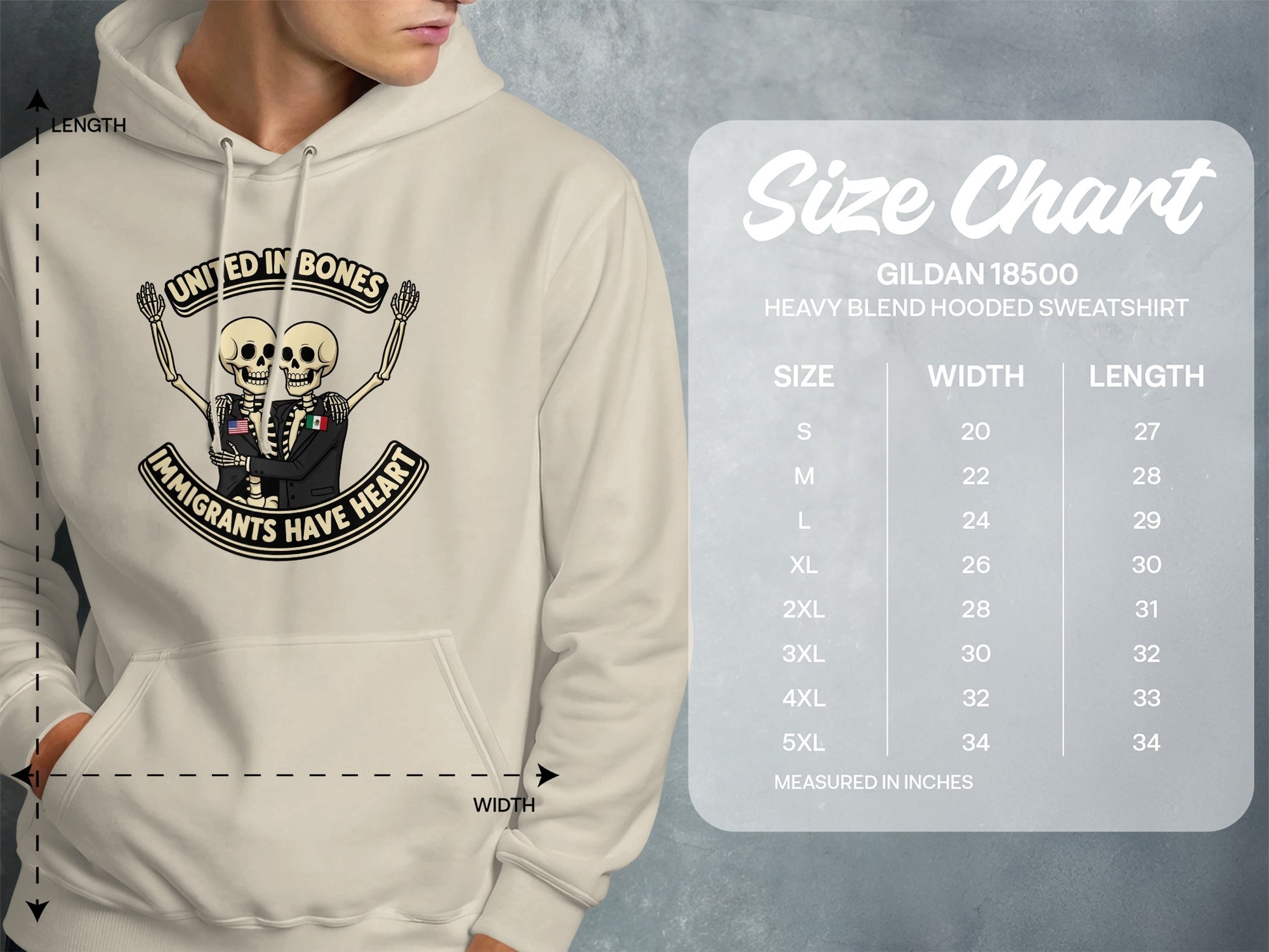 Skeletons Unite In Bones Heart Hooded Sweatshirt product type