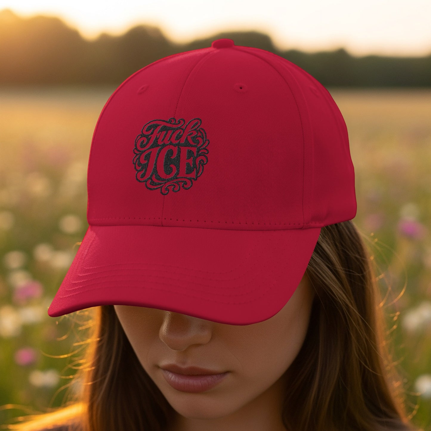 Stylish Red Fuck ICE Embroidered Hat Cap product