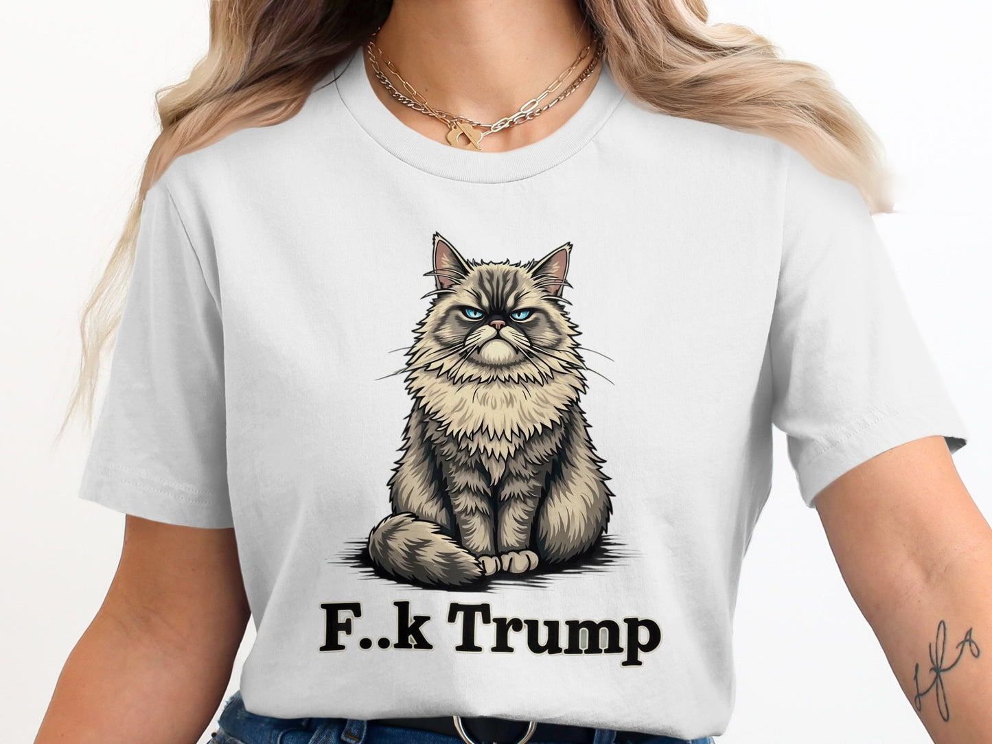 Fierce Cat F..k Trump Graphic Design T-shirt product