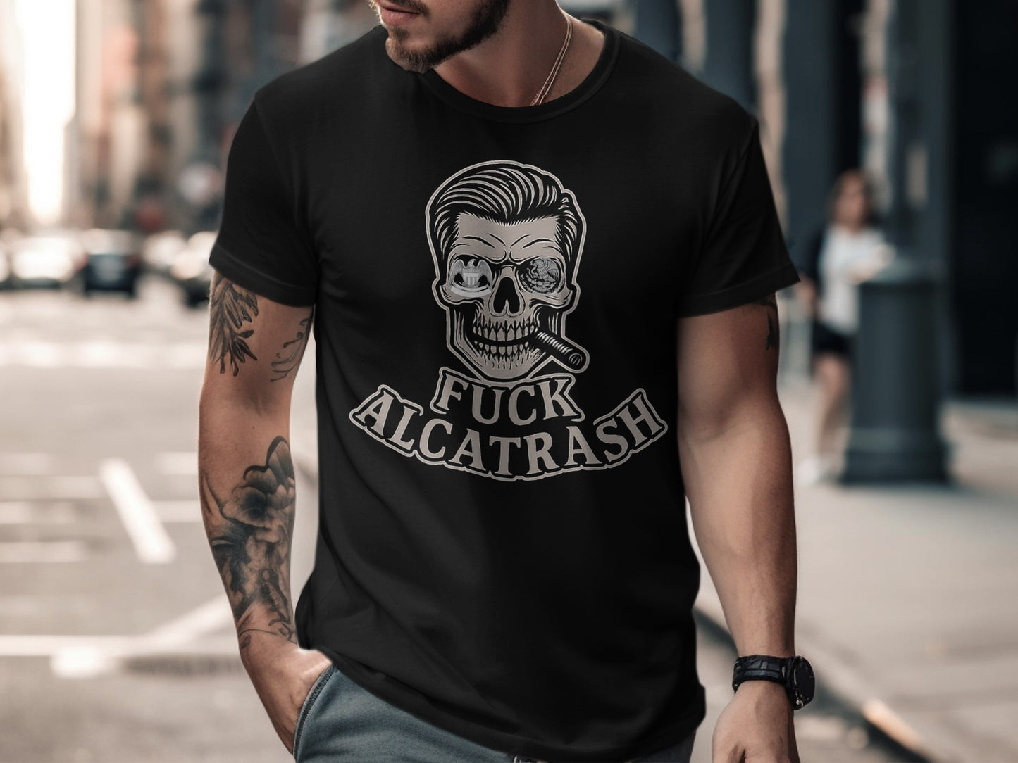 Fuck Alcatrash Skull Graphic T-Shirt trendy product type