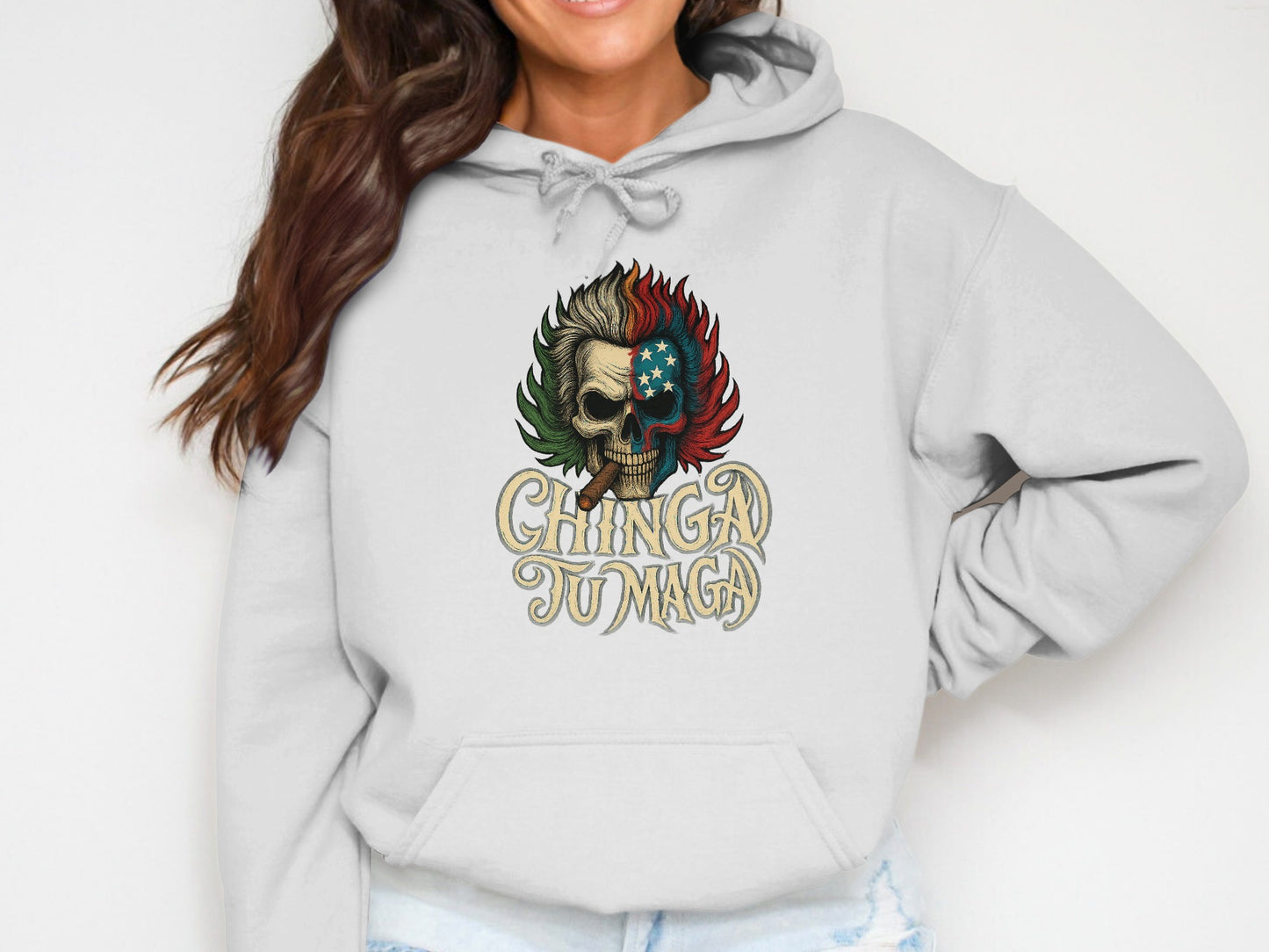 Skull and Text Graphic Printed Hoodie product