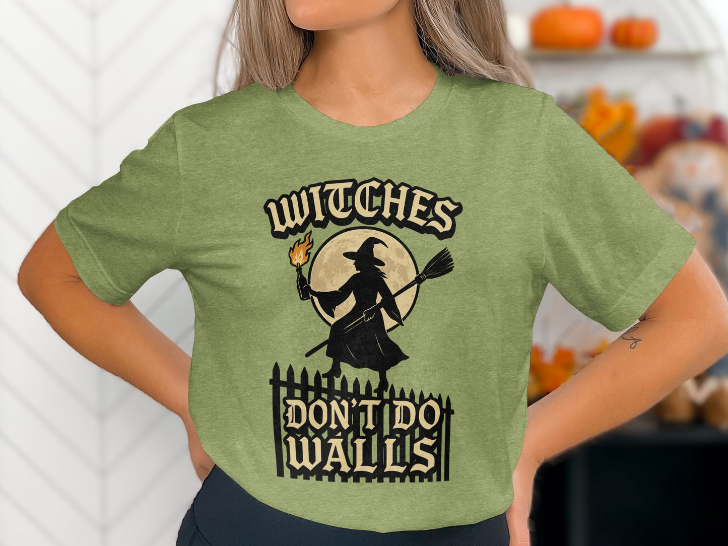 Witches Don't Do Walls Graphic Witch Themed T-shirt product