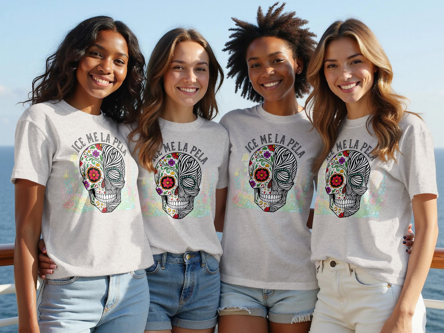 Ice Me La Peña Graphic Tees Colorful Skull product type