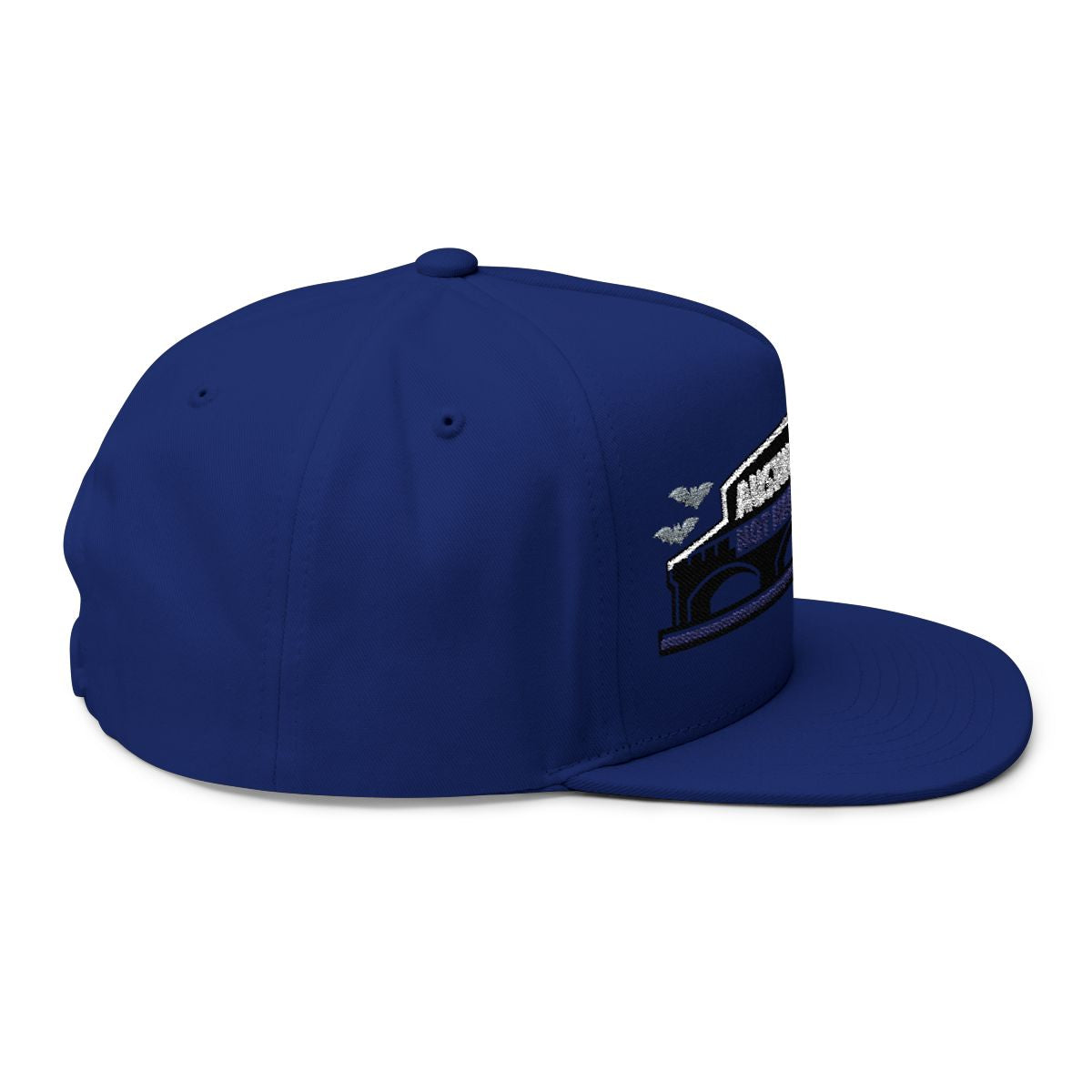 Classic Navy Blue Hat with Unique Embroidered Design