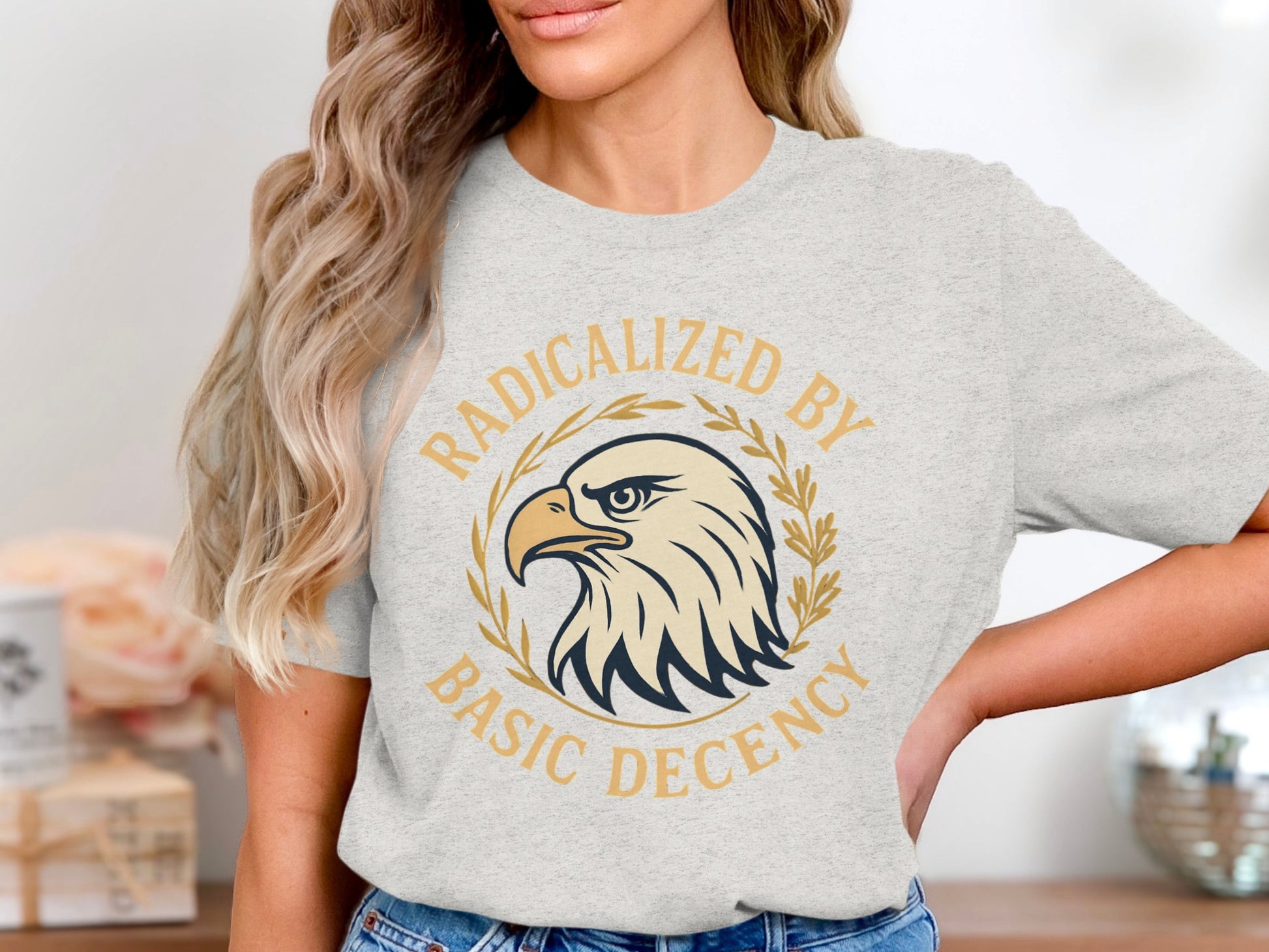 Radicalized by Basic Decency Eagle Graphic Shirt Product