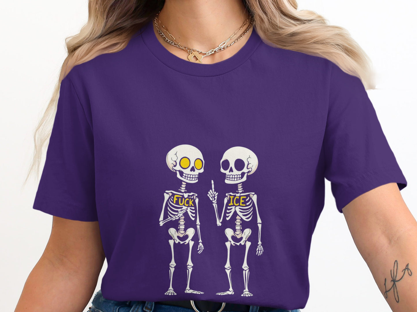 Bold Graphic Skeleton Pair Statement T-Shirt product