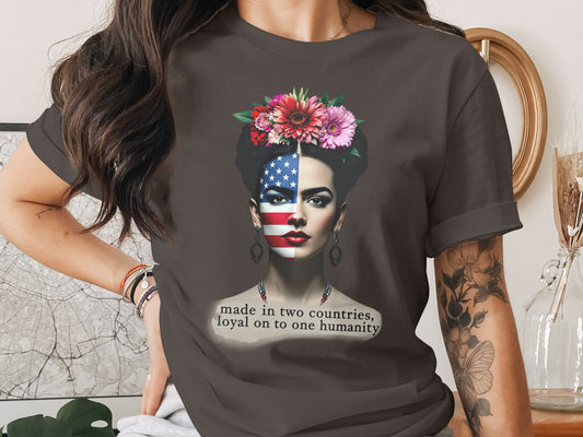American Flag Face Made two countries loyal on to one humanity product type