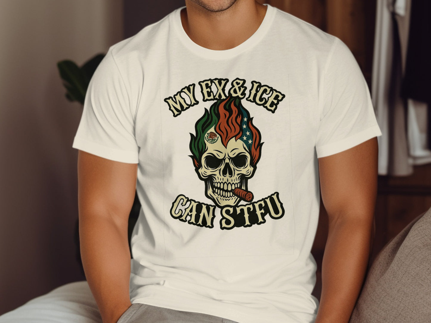 My Ex and Ice Can STFU Skull Graphic T-Shirt Product