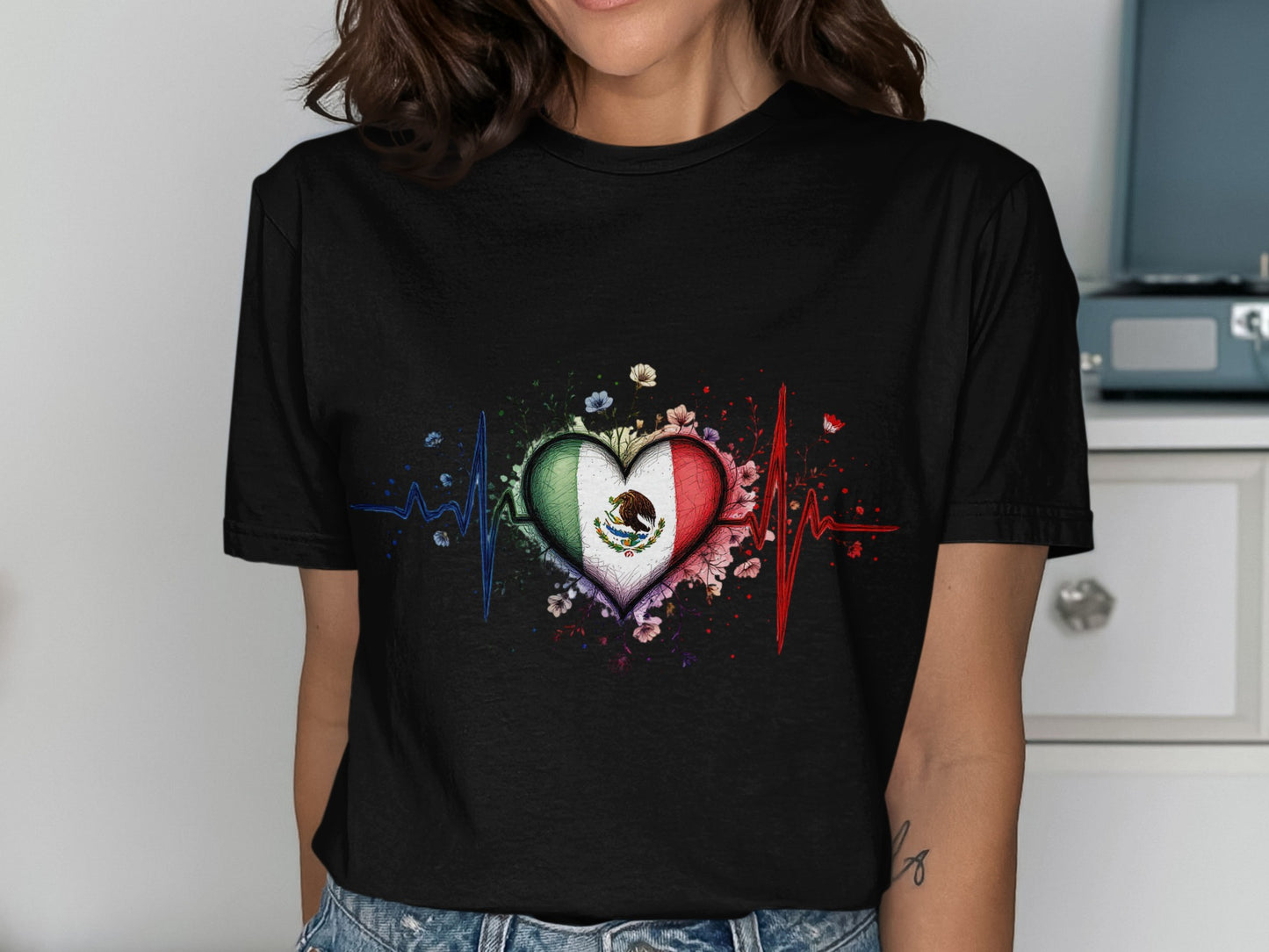 Heartbeat Mexico Flag Heartbeat Design T-shirt product type