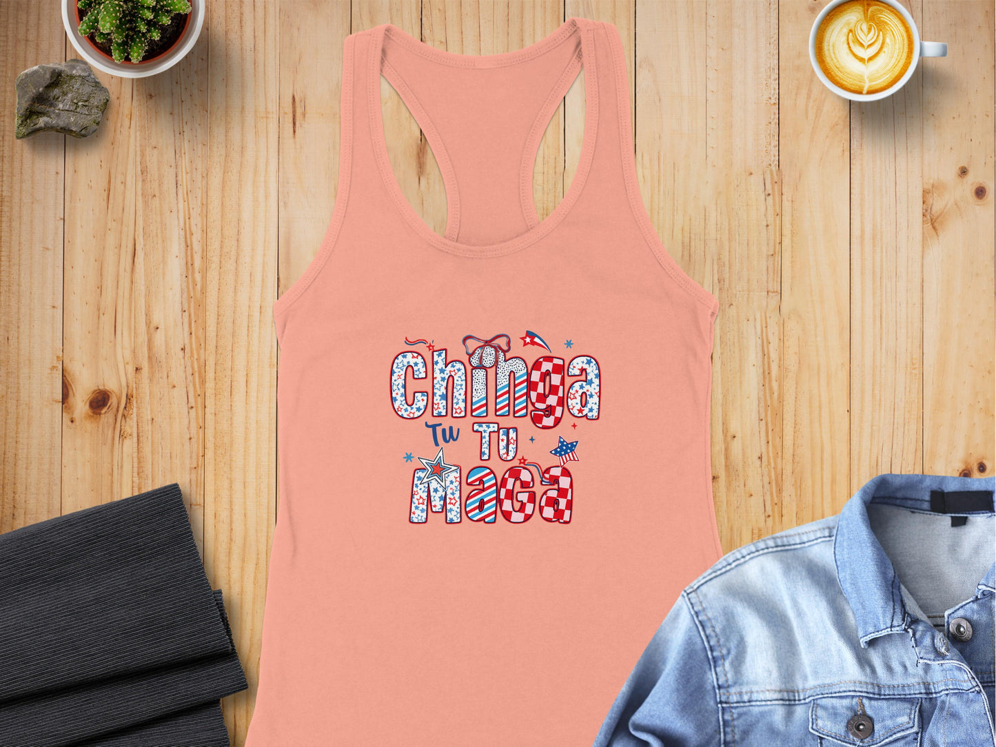 Patriotic Chinga Tu Maga Tank Top Fun Apparel product