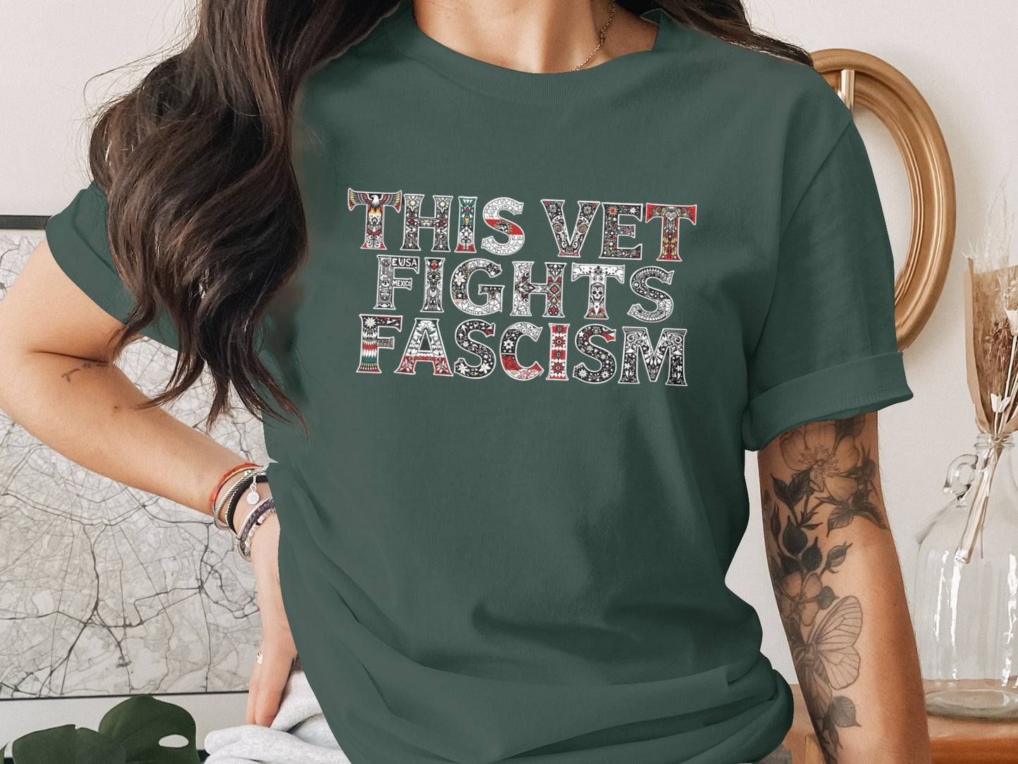 This Vet Fights Fascism Graphic T-shirt Product