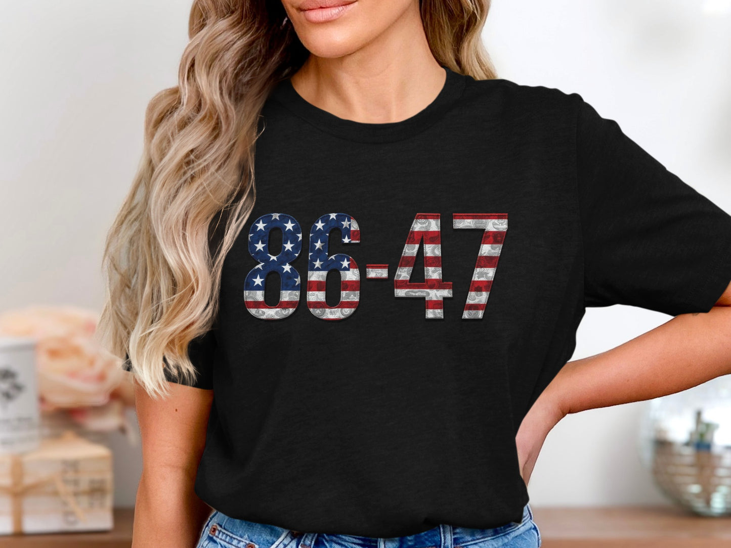 Patriotic USA 86 47 Graphic Print Black Shirt product