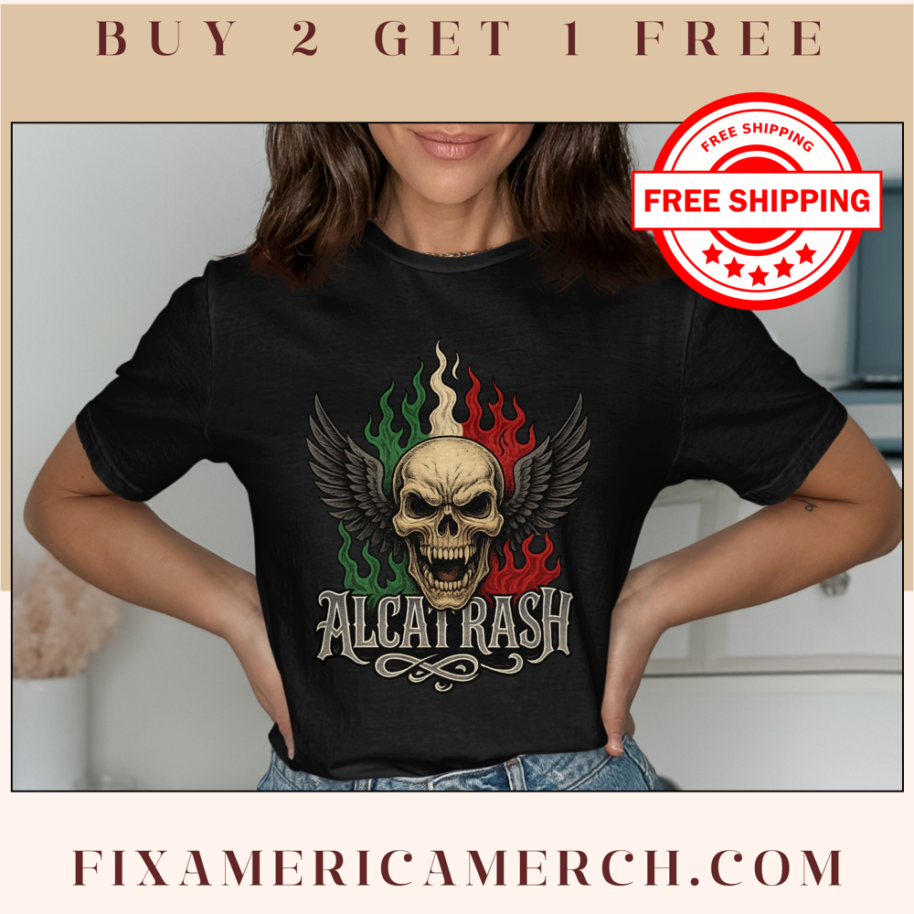 Alecatrash Skull Wing Design Graphic T-Shirt product