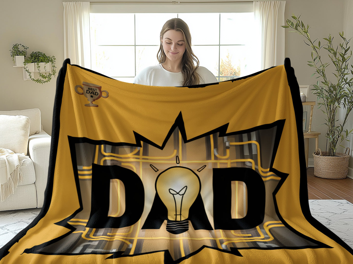 Best Dad Light Bulb Design Cozy Blanket product