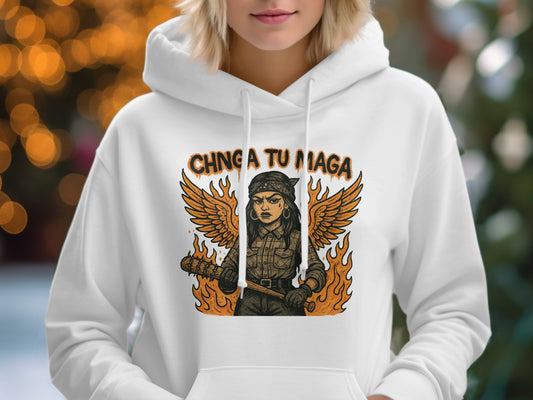 Bold Flaming Winged Warrior Hoodie product