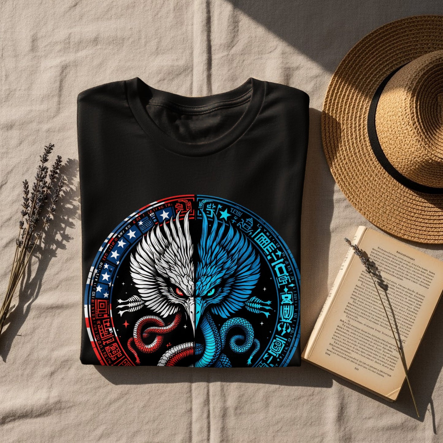 Ying Yang Eagle and Serpent Design Shirt product