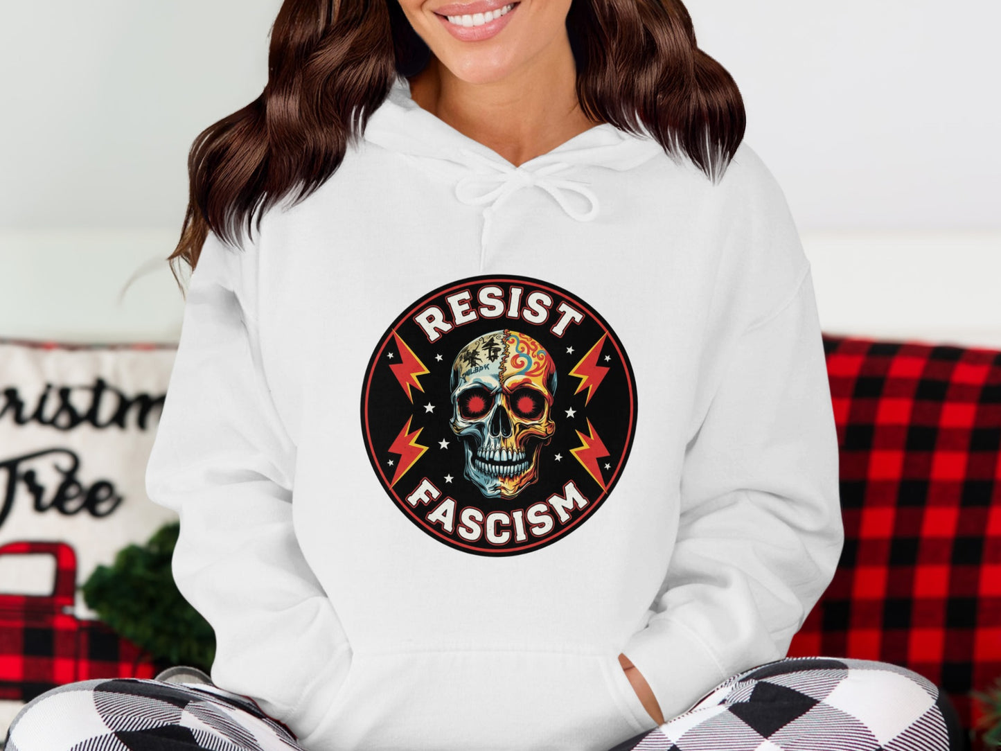 Resist Fascism Skull Graphic Hoodie product
