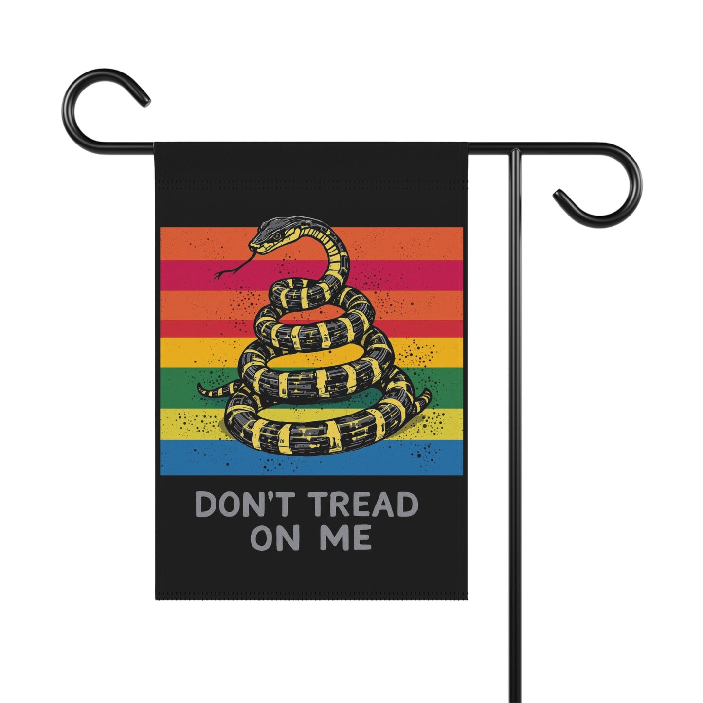 Rainbow Stripes Don't Tread On Me Garden Flag product type
