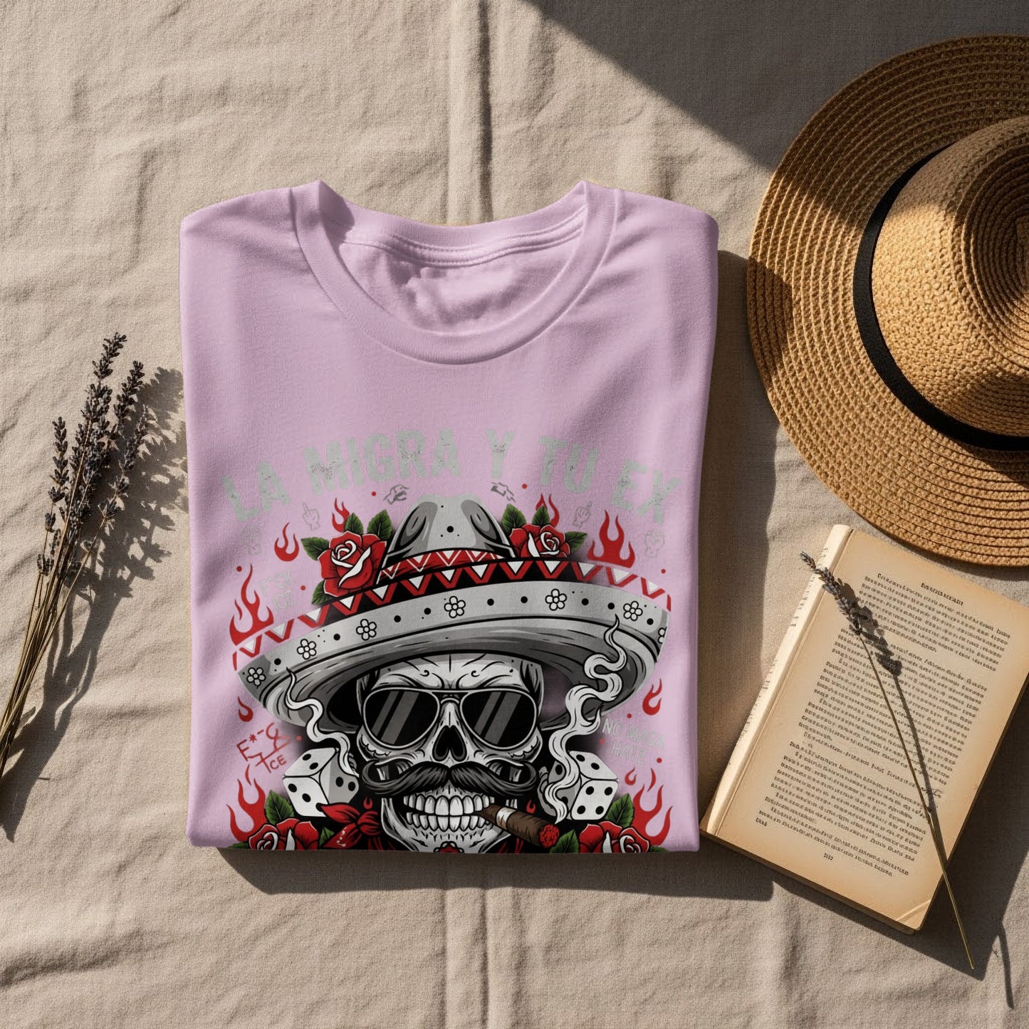 La Muerte Skull Design Artistic T-shirt product type