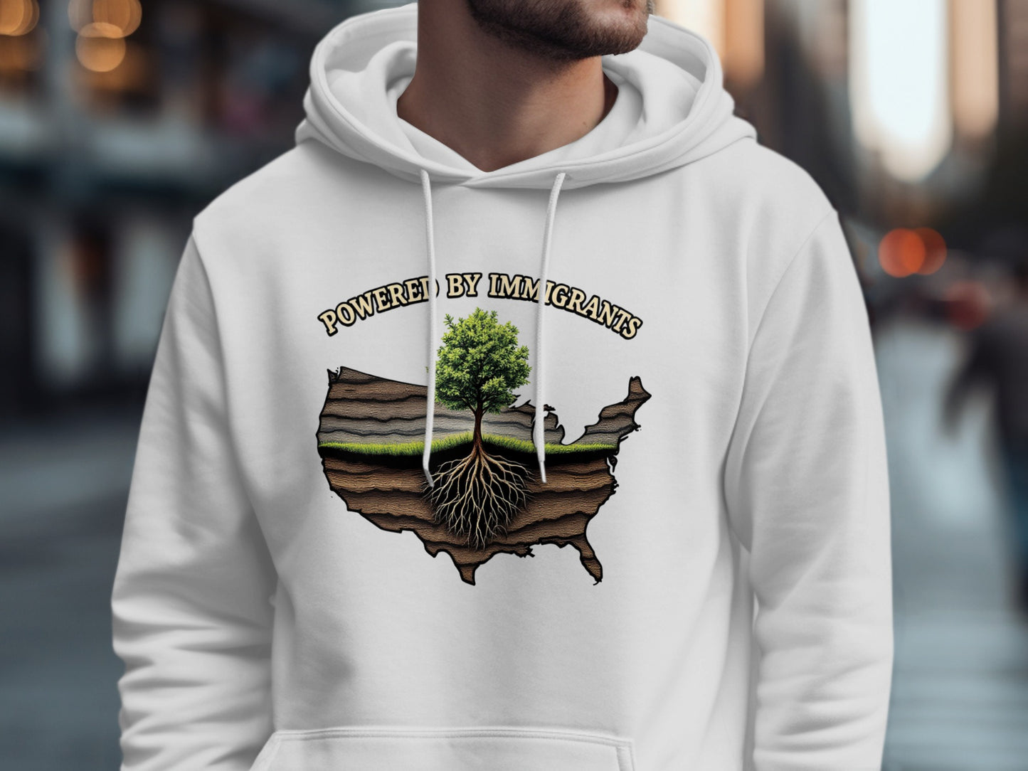 Powered by Immigrants USA Map Hoodie Product