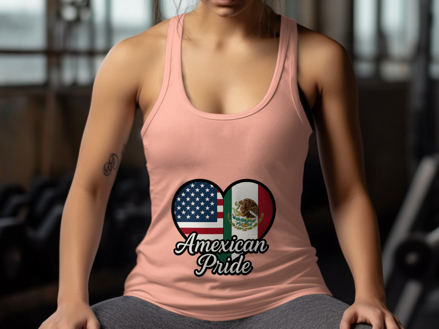 American Mexican Pride Heart Design Tank Top product