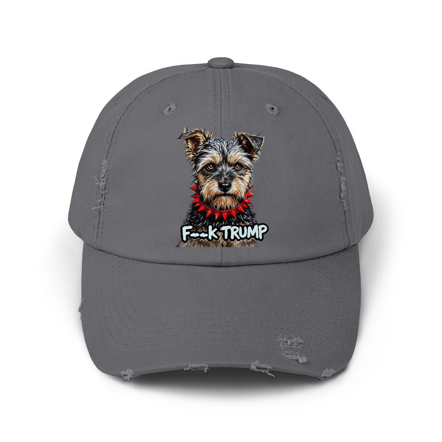 Dog Wearing Spiked Collar Hat Anti Trump Hat Product