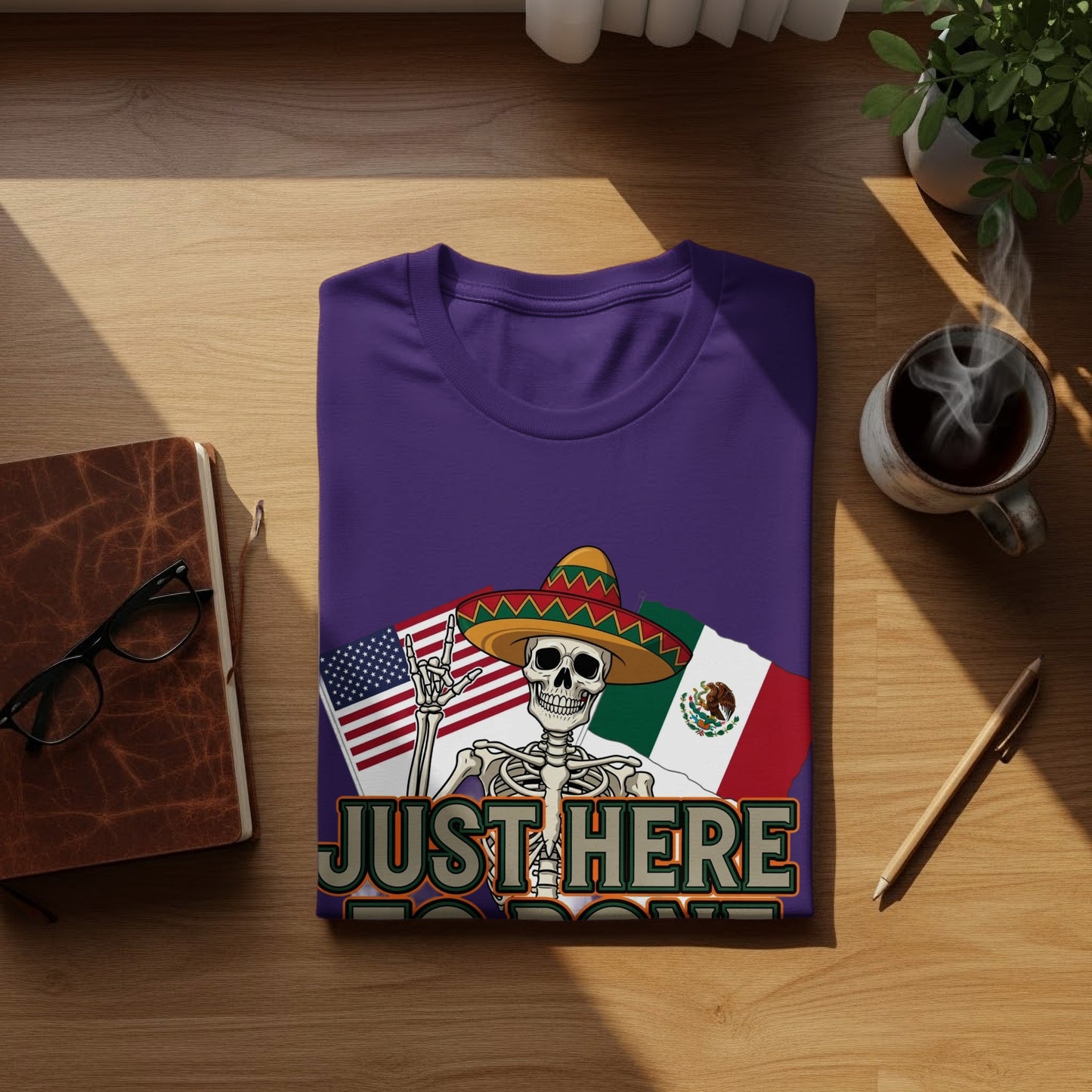 Just Here For Bone Skeleton Hat Flag T-Shirt product