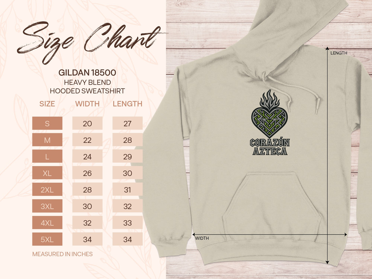 Corazón Azteca Design Heavy Blend Hooded Sweatshirt product