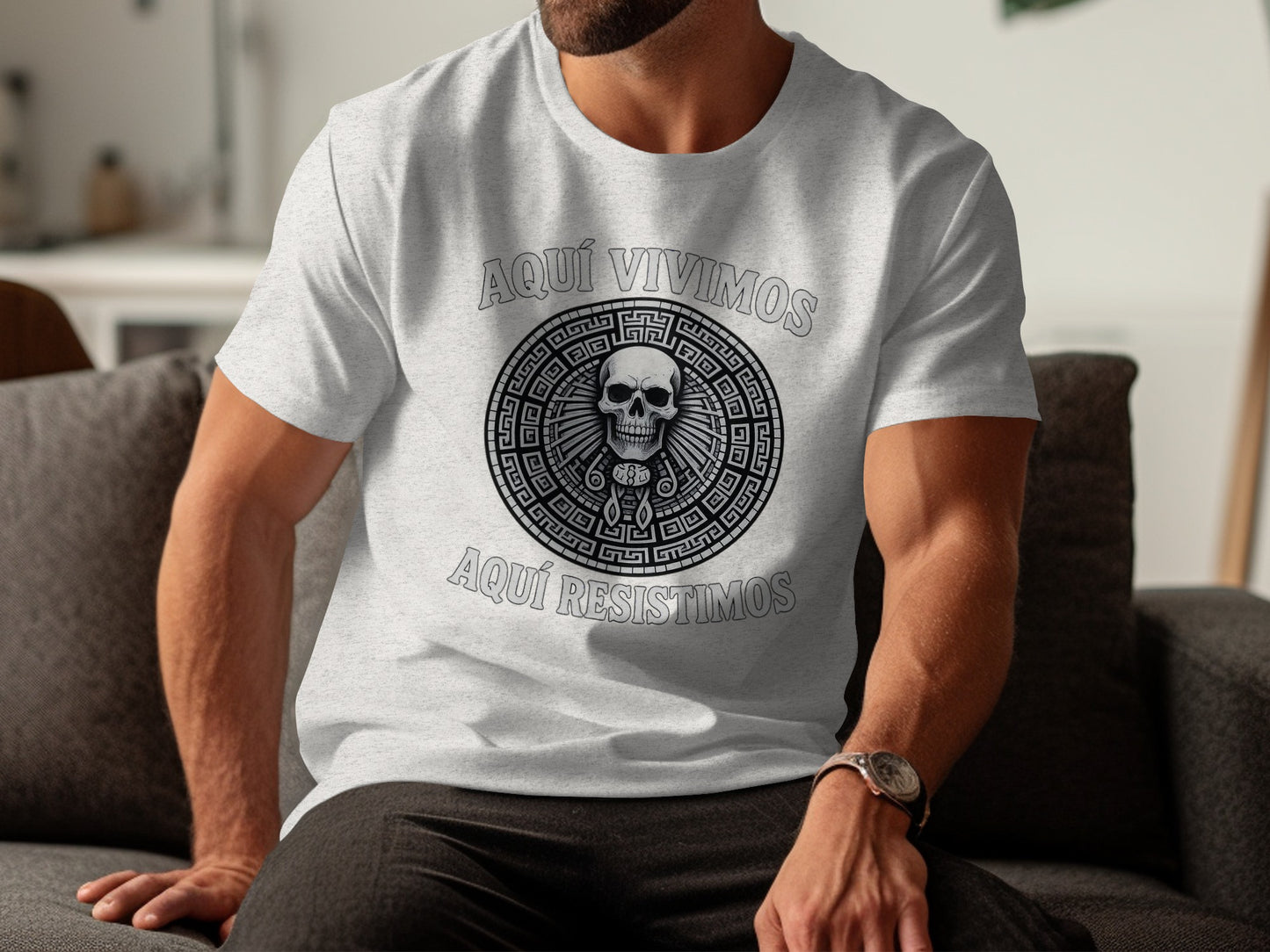 Aquí Vivimos Aquí Resistimos Skull T-Shirt product