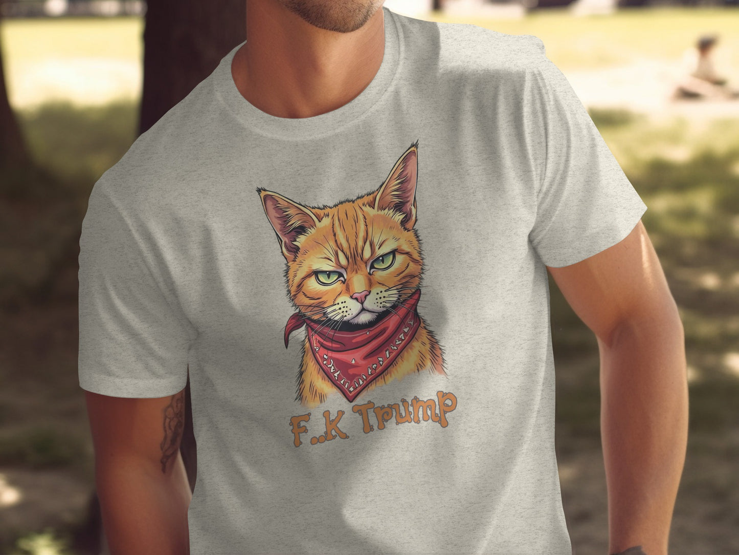 F*k Trump Cat with Bandana Graphic Tee product